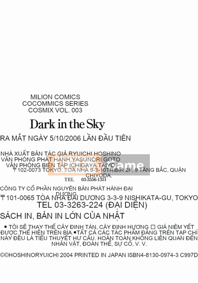 [Ryuichi Hoshino] Bóng tối trên bầu trời