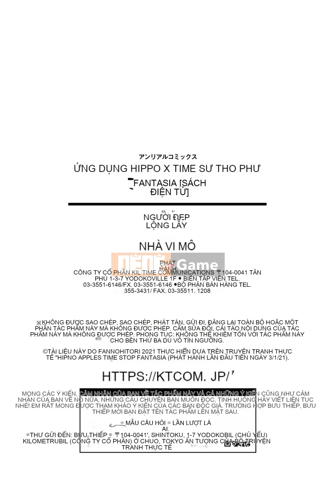 [Kanno Hitori] Ứng dụng thôi miên x Ngừng thời gian Fantasia