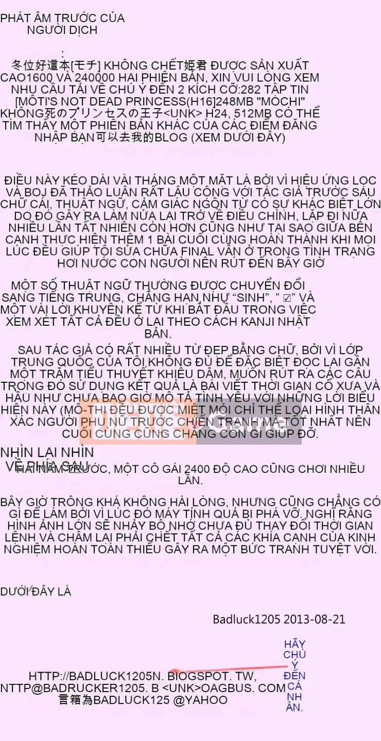 [Mochi] Công chúa không bao giờ chết