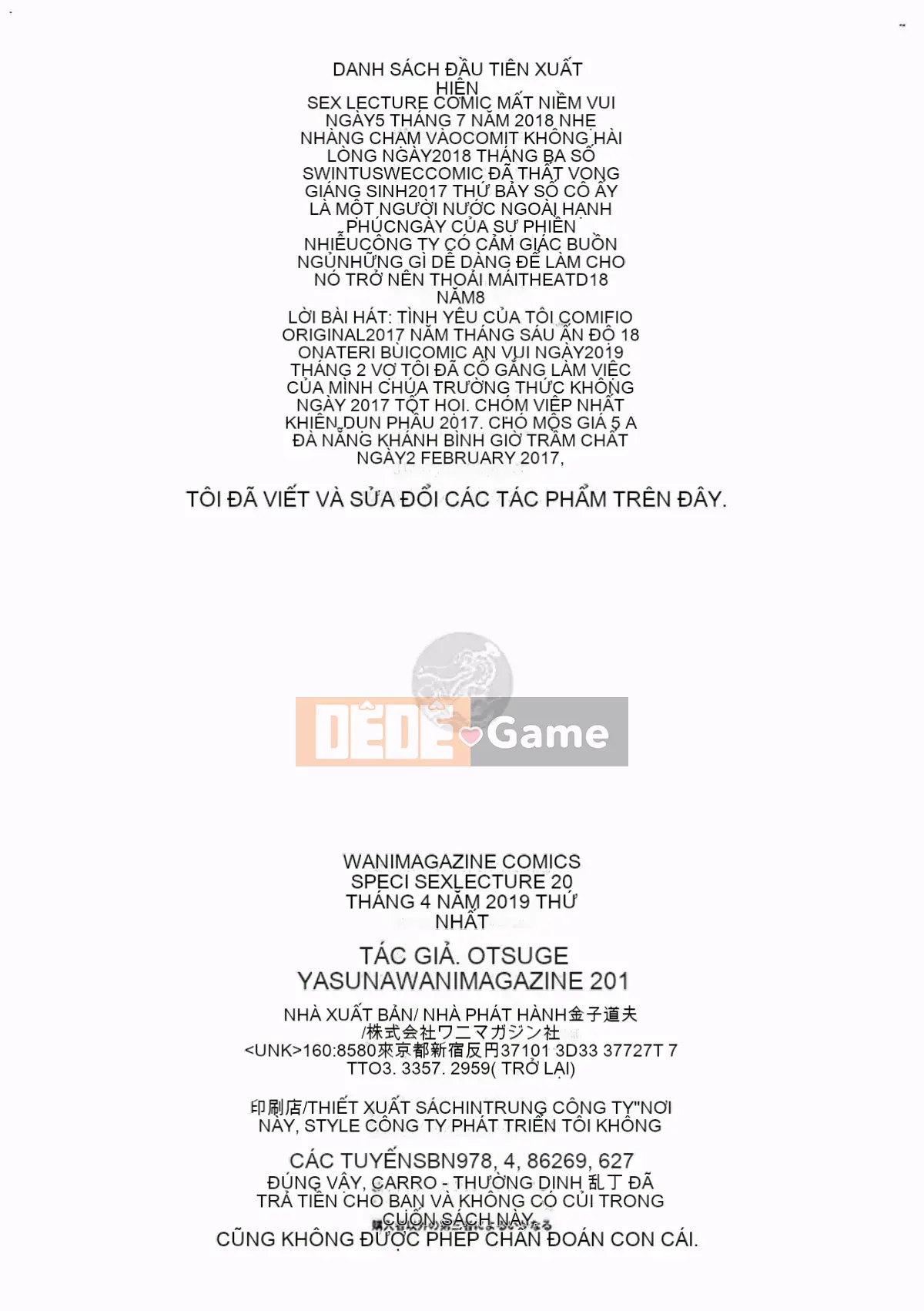 [Tsuge Anna] SEX LECTURF Lớp học khiêu dâm + Lợi ích