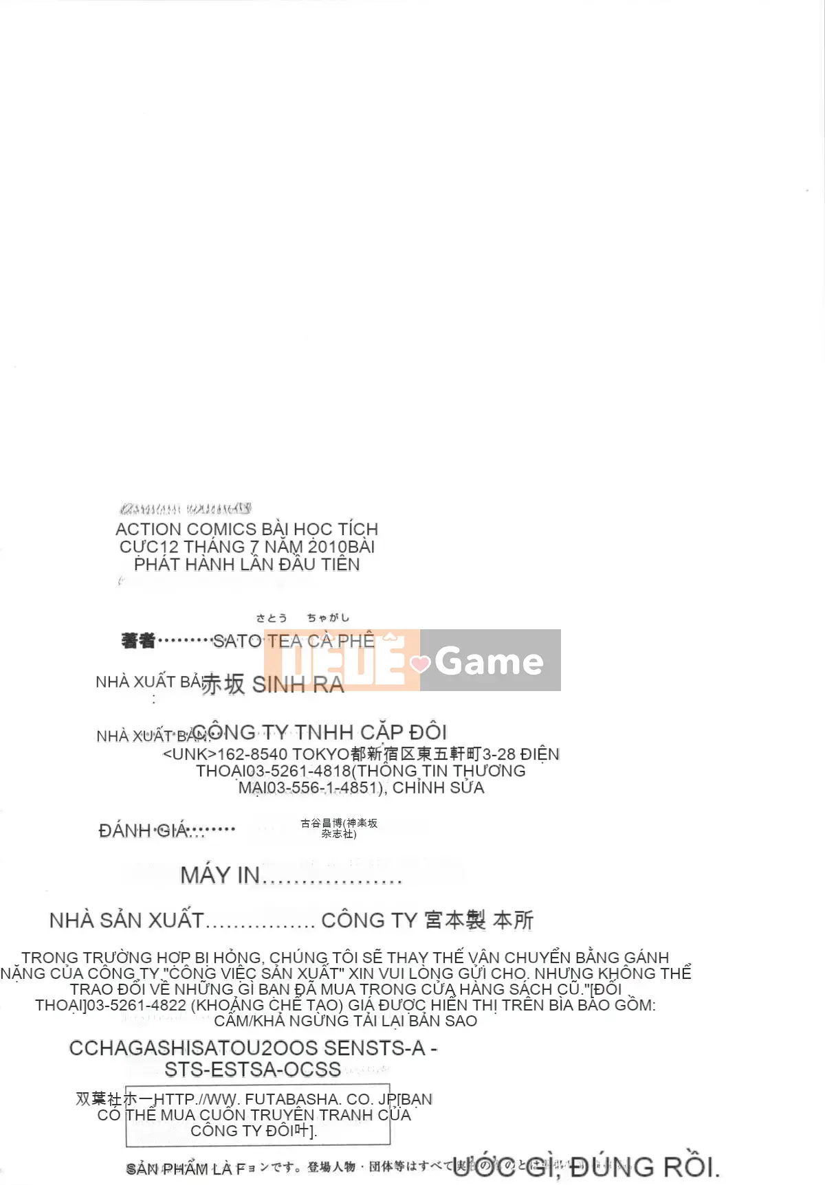 [Sato Chagashi] Bài học tích cực