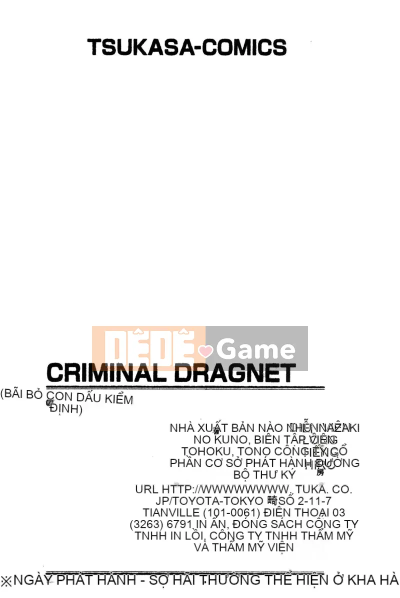 [Amazaki Kanna] TỘI LỖI DRAGNET -CORE- [Chu]