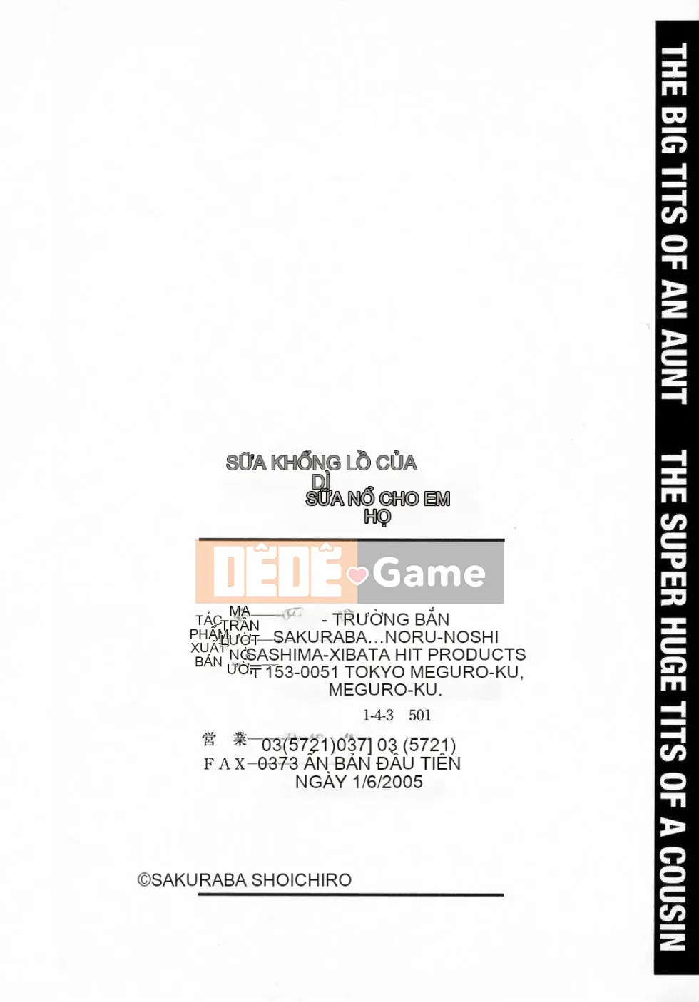 [Joichiro Sakuraba] Vú bự của dì Em họ ngực bự