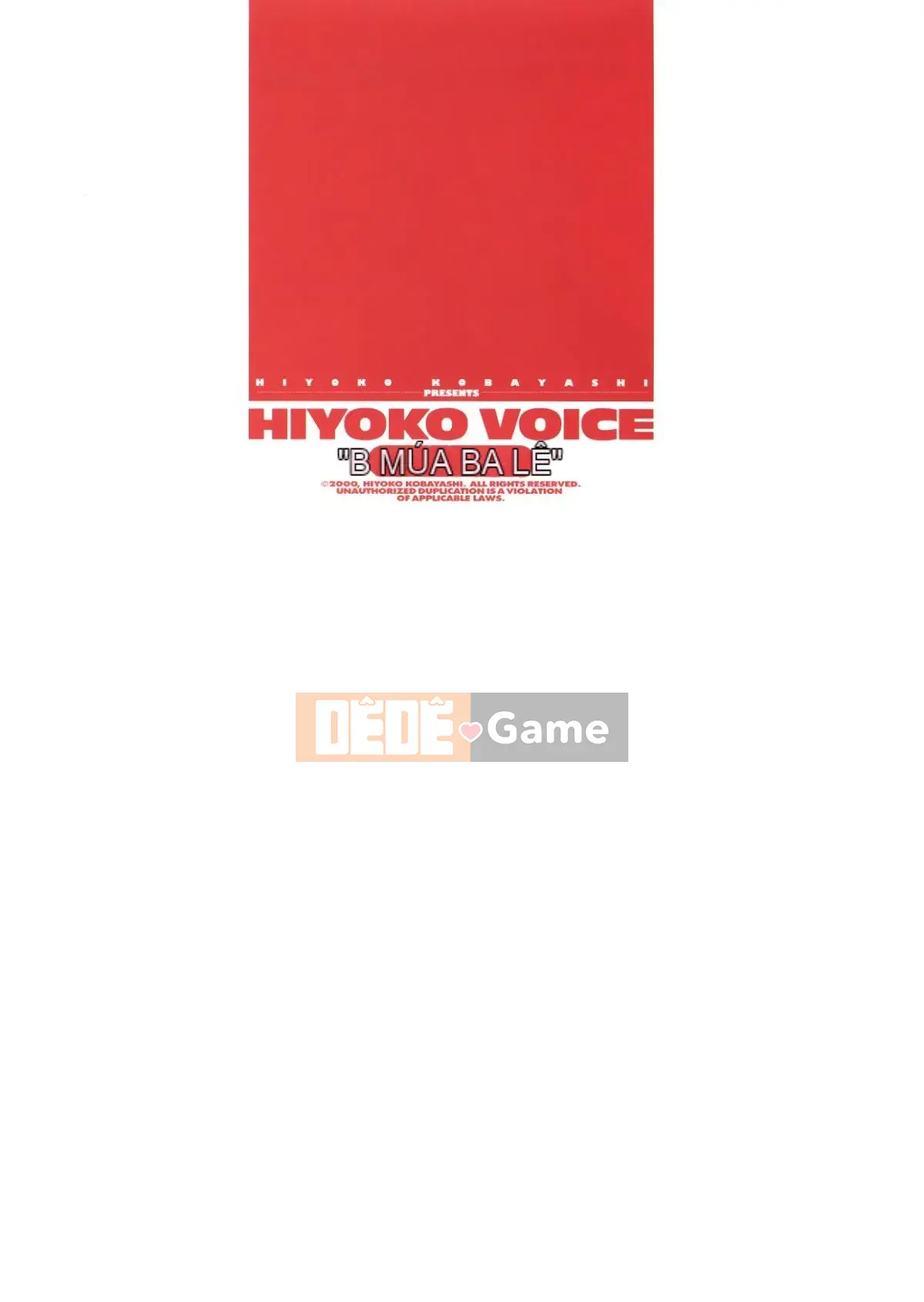 [Kobayashi Hiyoko] GIỌNG NÓI HIYOKO