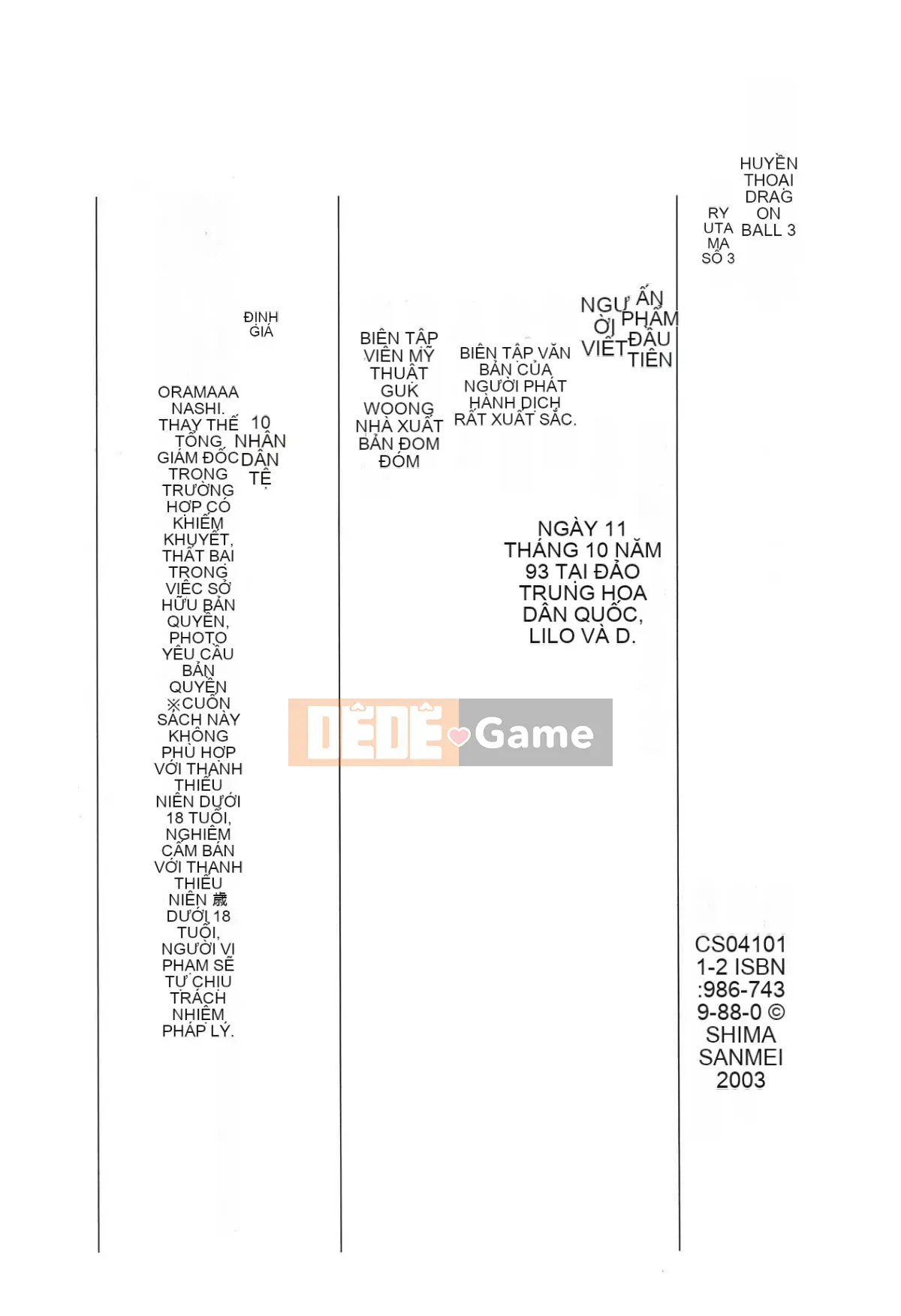 [Ba Tên Đảo] Ngọc Rồng 3