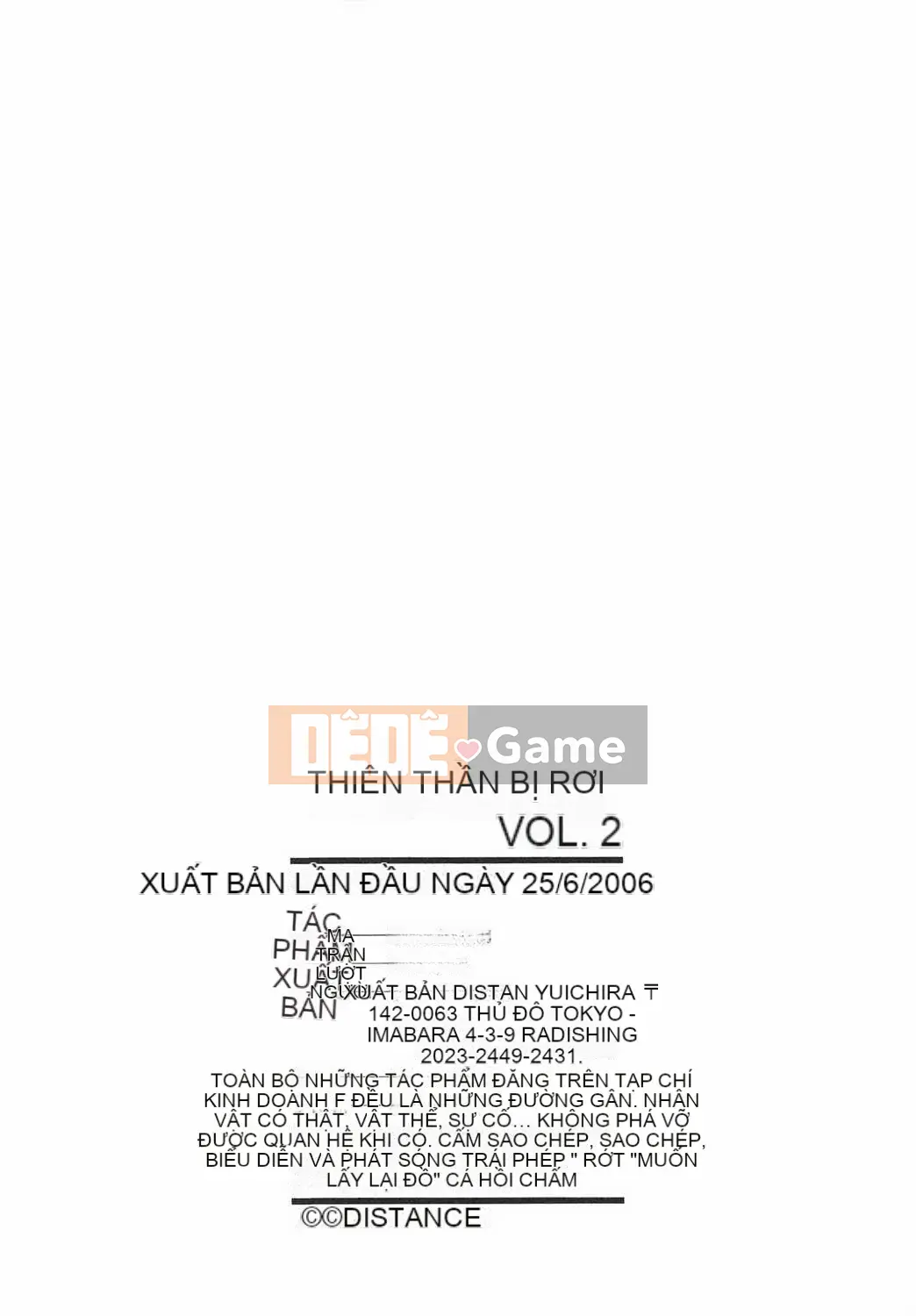 [DISTANCE] Fallen Angel VOL.2 (Thiên thần sa ngã)