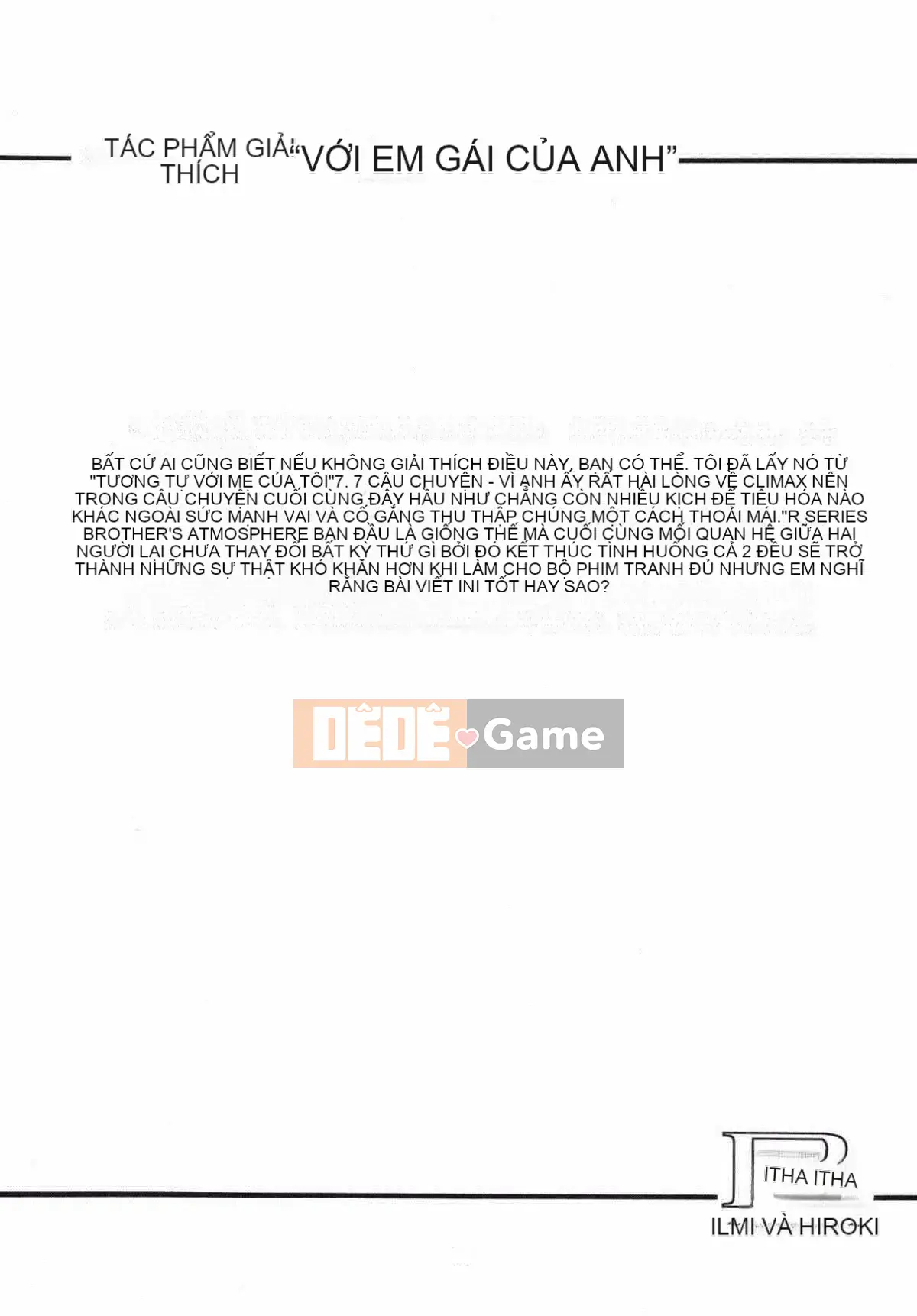 [Ký sinh trùng] R anh chị em thấp hơn