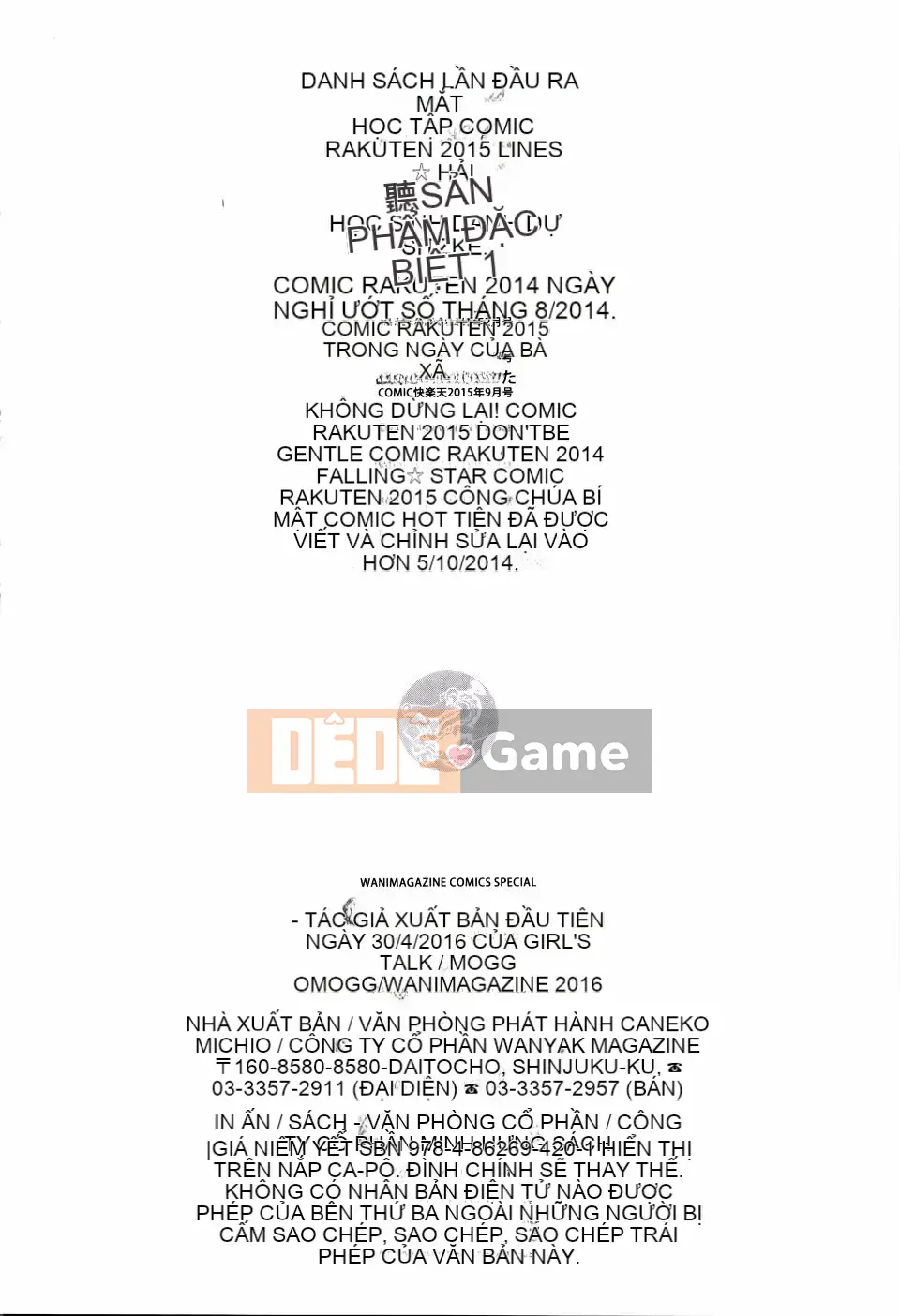 [mogg] Girls Talk + Sách 8P