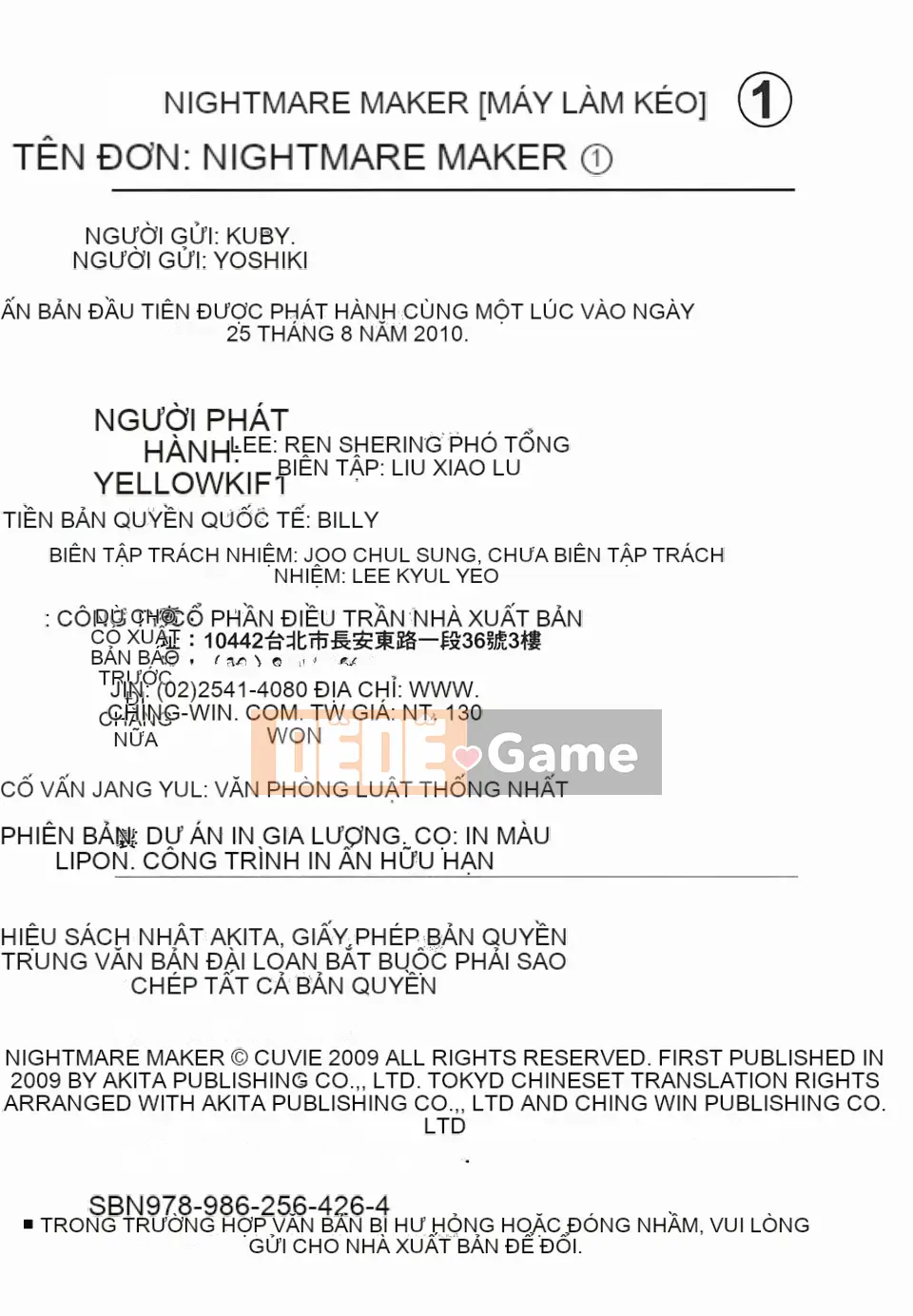 [Cuvie] NGƯỜI LÀM ÁC Mộng 1