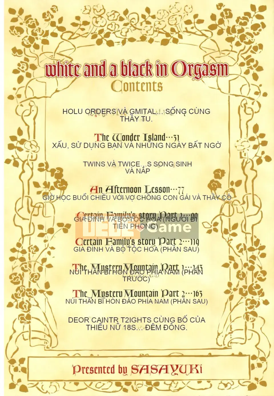 [SASAYUKi] Niềm vui của trắng và đen