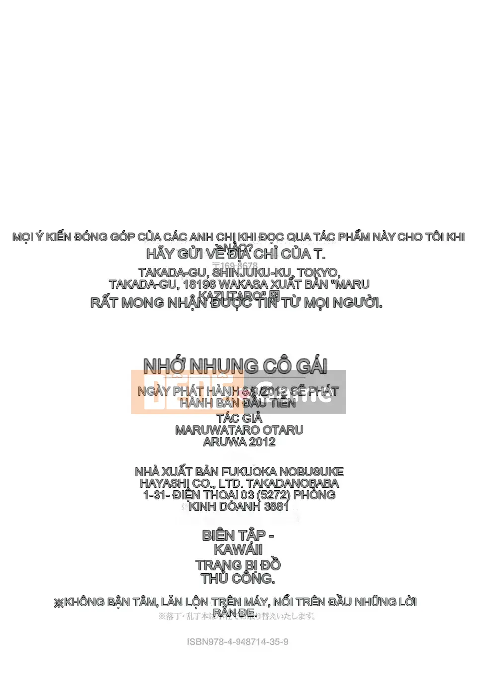 [Thiên đường lãng mạn][Taro Maruwa] Nỗi nhớ cô gái