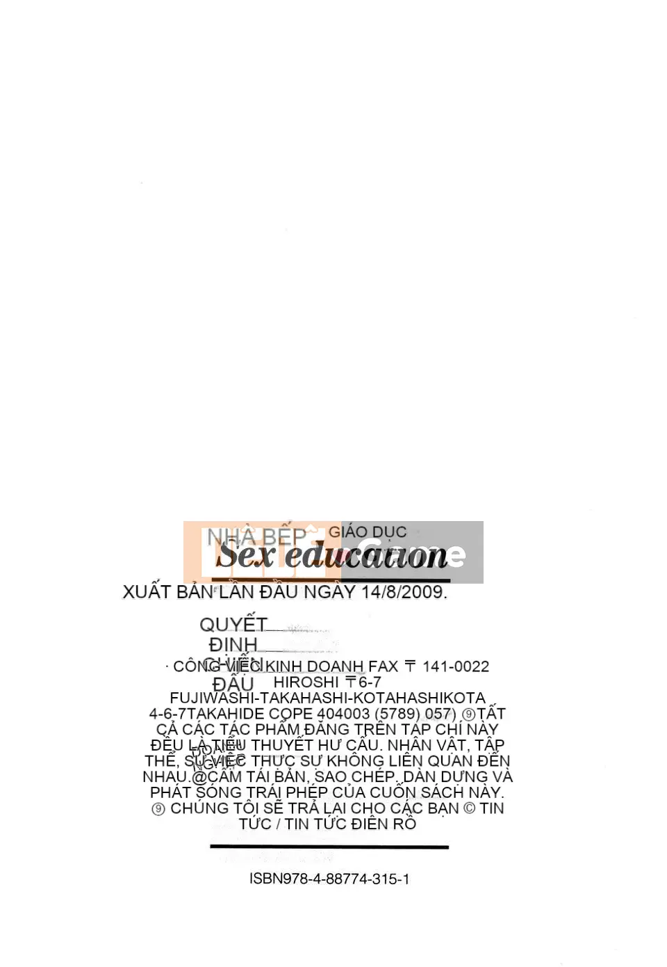 [Inomaru] Giáo Dục Giới Tính [Gấu Mèo Triệu Phú]