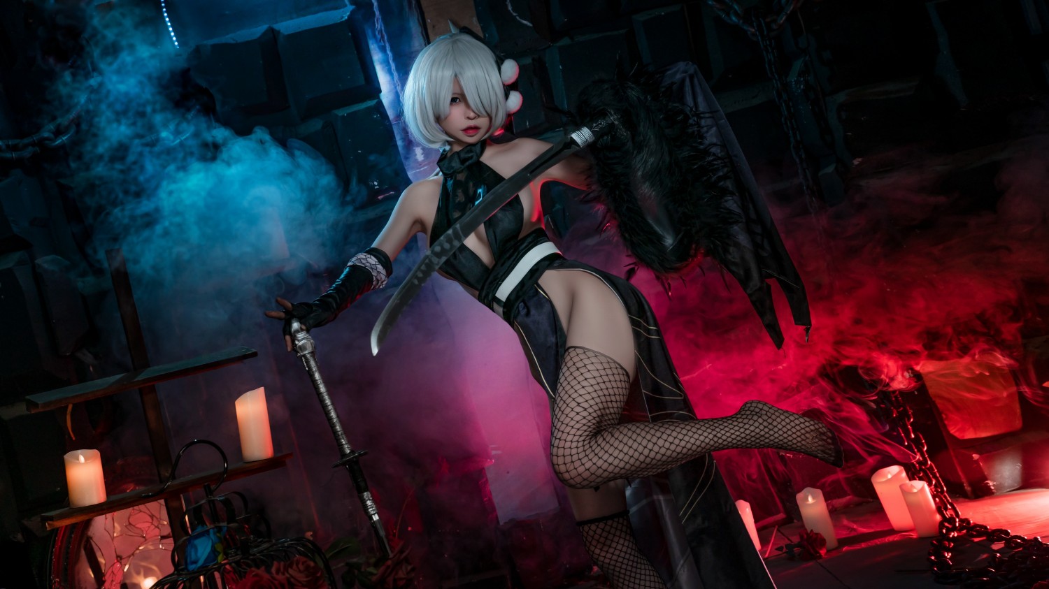 Hornycos - dễ thương 2B cho thấy cơ thể hoàn hảo của cô ấy (Patreon)