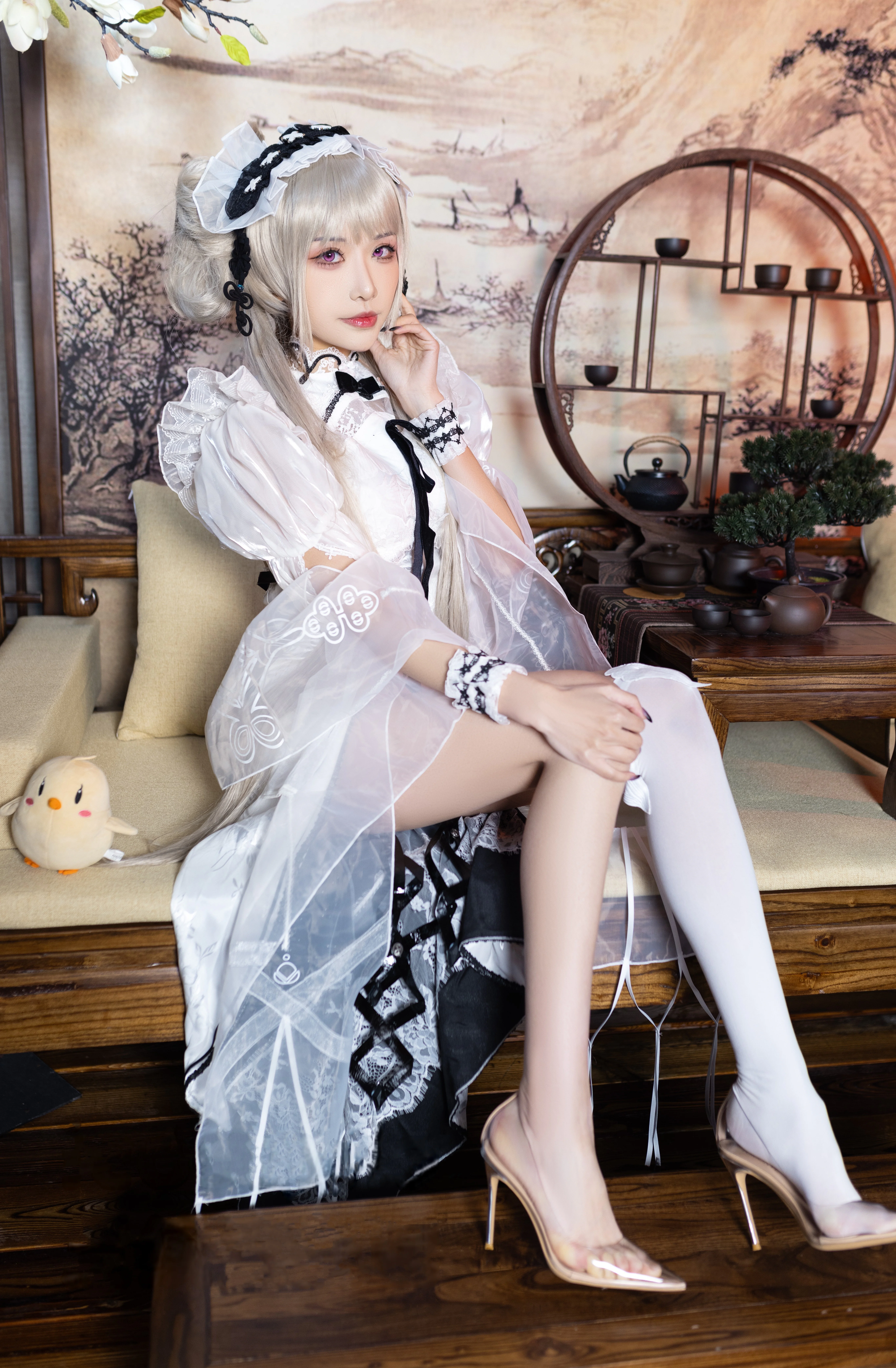 Yuanshaxi Meow Meow Meow - Azure Route tuyệt vời Cheongsam
