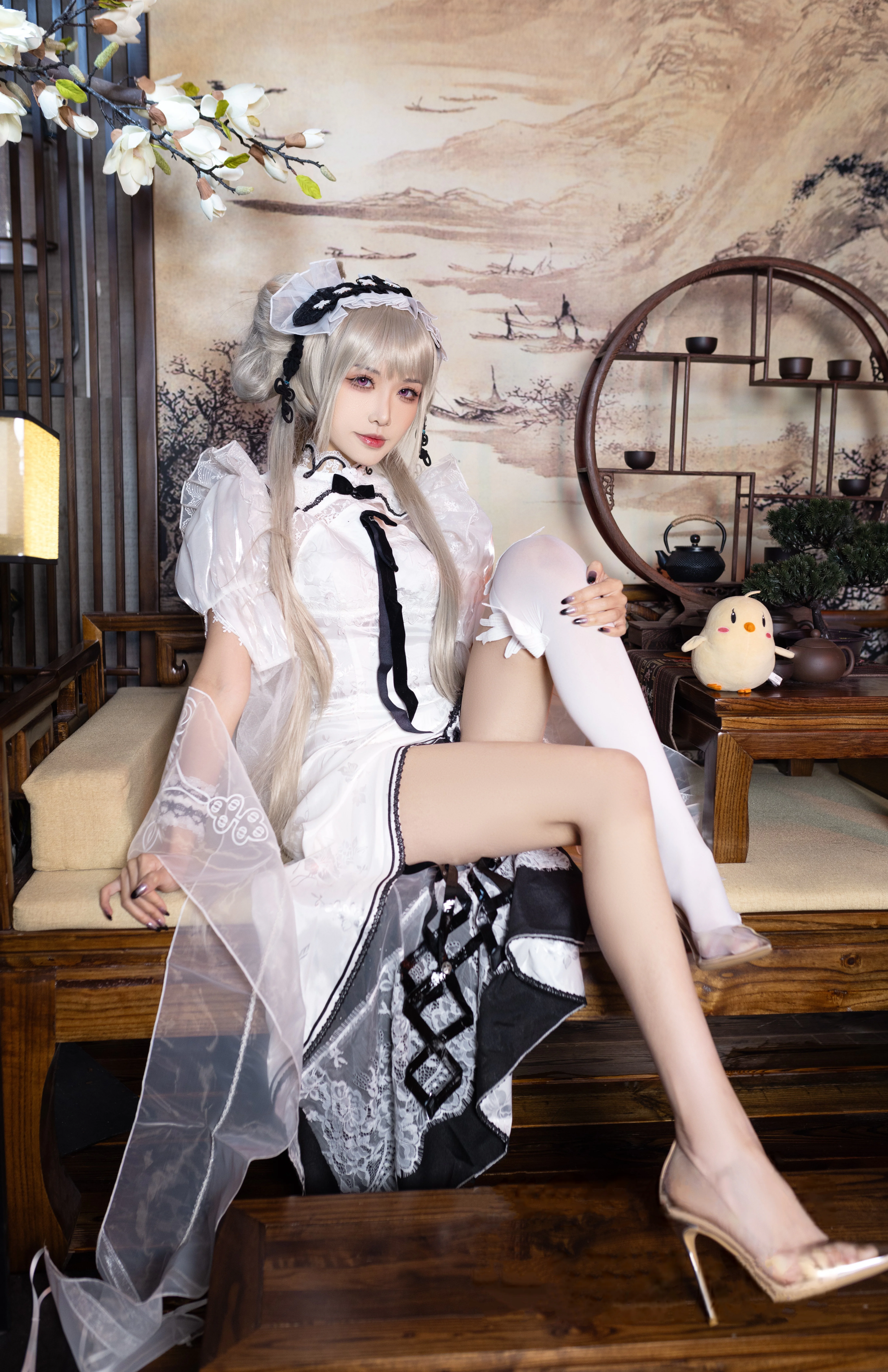 Yuanshaxi Meow Meow Meow - Azure Route tuyệt vời Cheongsam