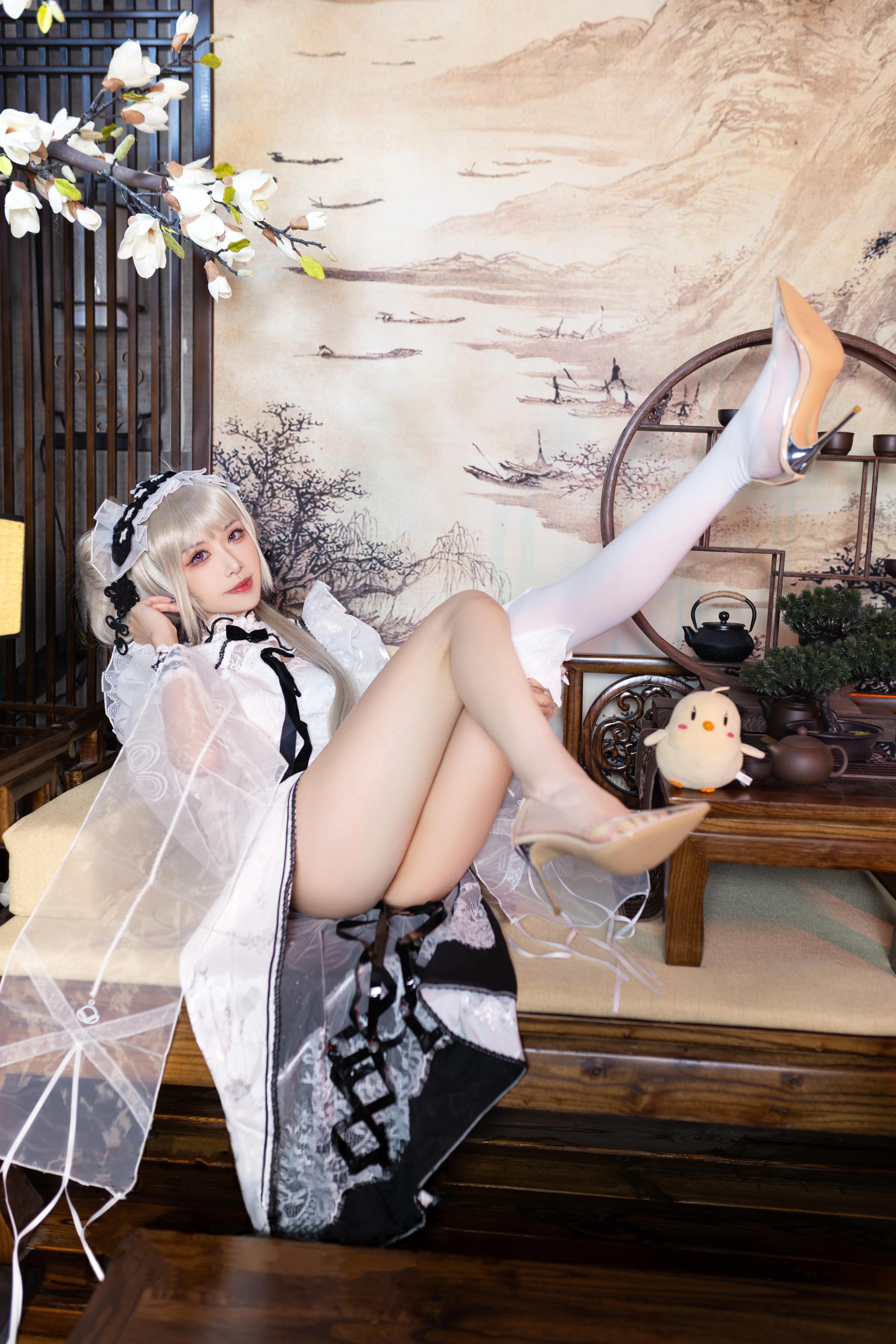 Yuanshaxi Meow Meow Meow - Azure Route tuyệt vời Cheongsam
