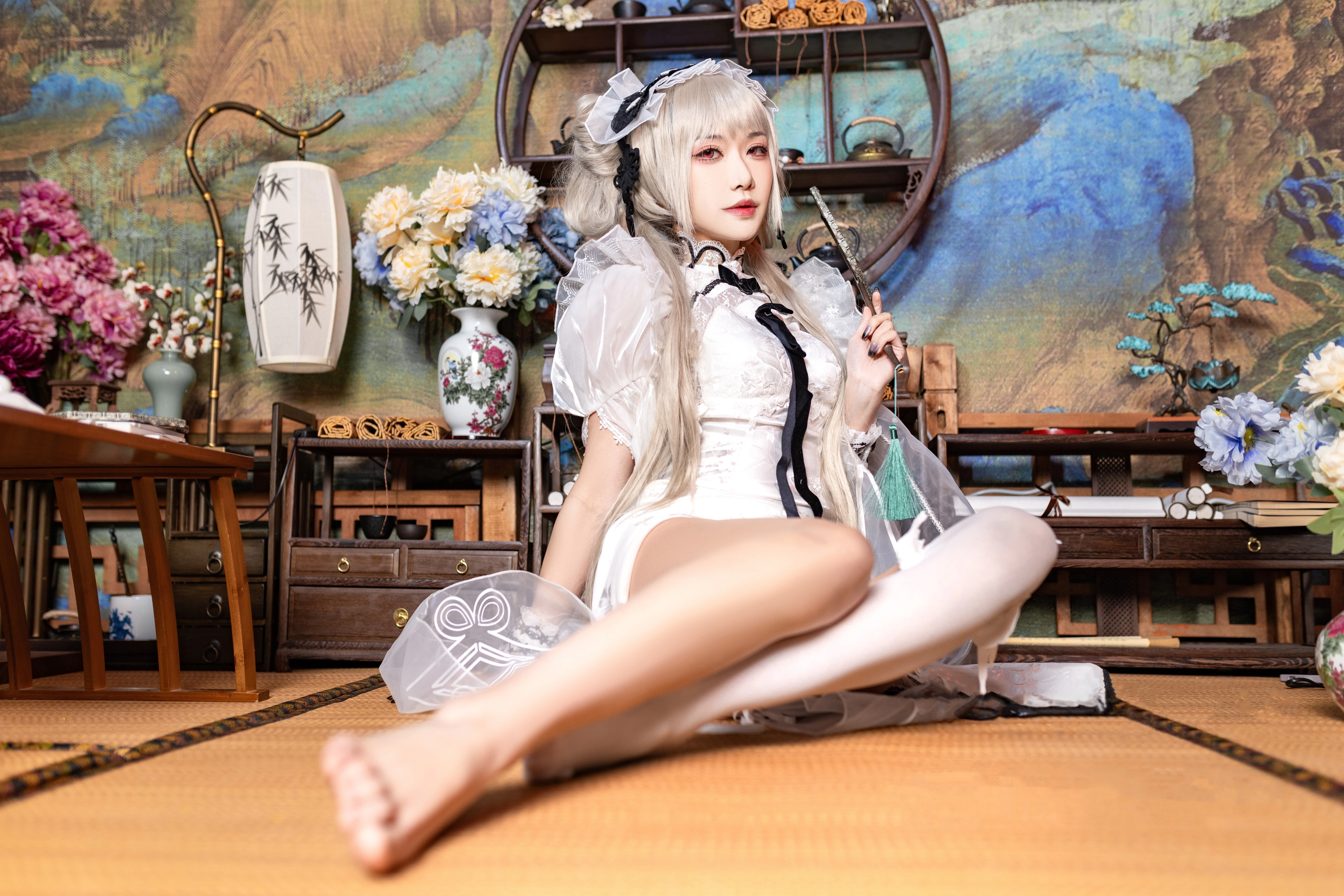 Yuanshaxi Meow Meow Meow - Azure Route tuyệt vời Cheongsam