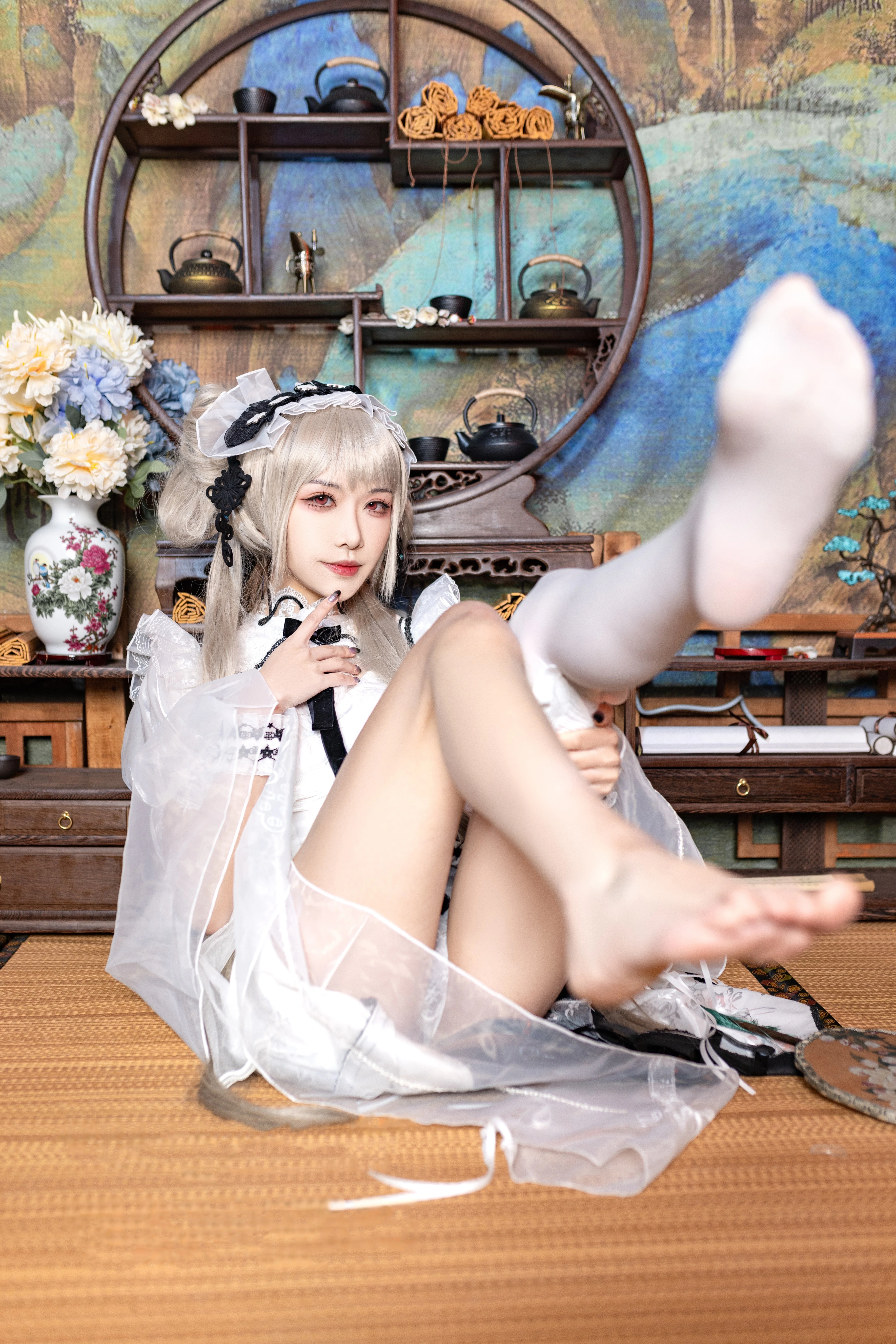 Yuanshaxi Meow Meow Meow - Azure Route tuyệt vời Cheongsam
