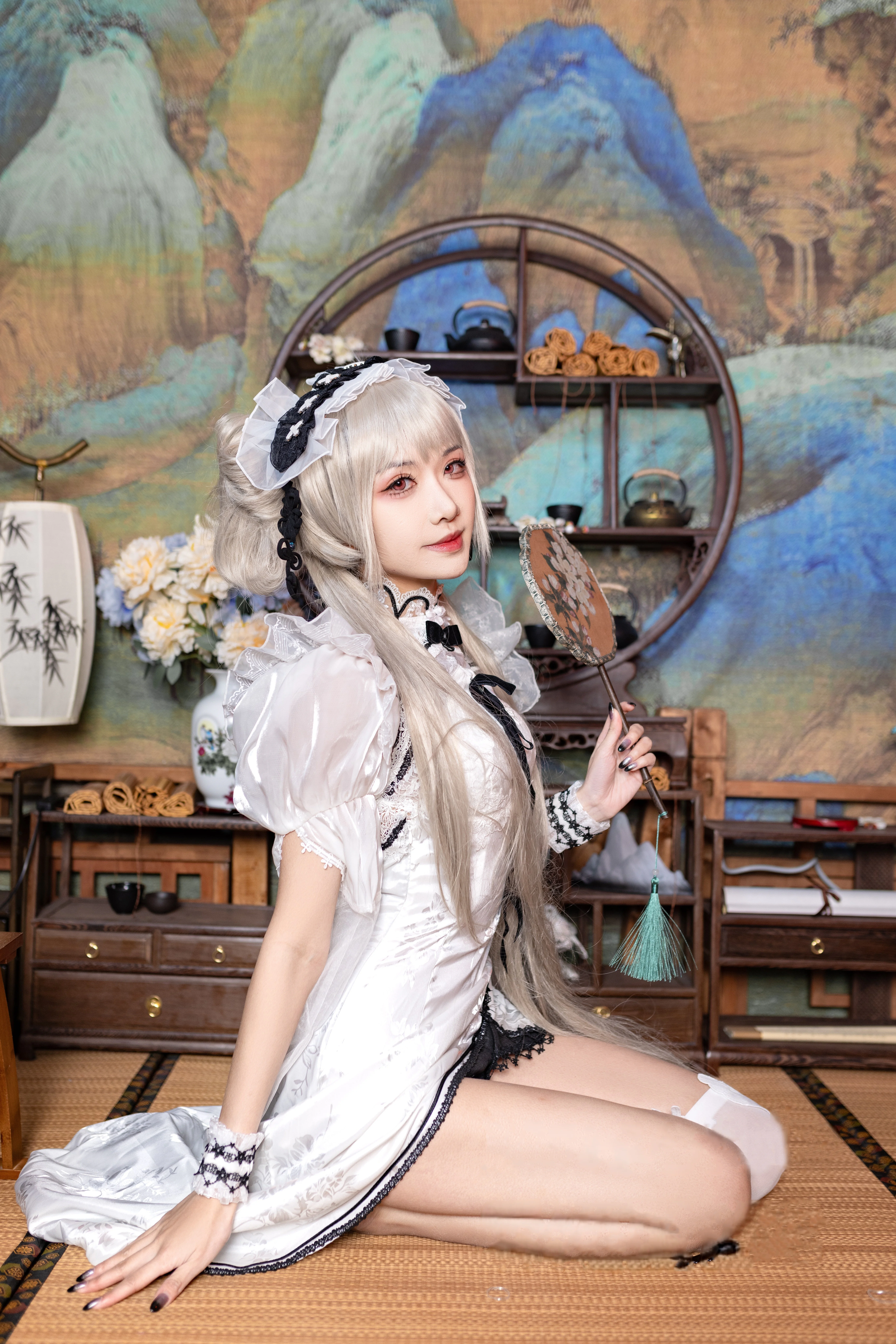 Yuanshaxi Meow Meow Meow - Azure Route tuyệt vời Cheongsam