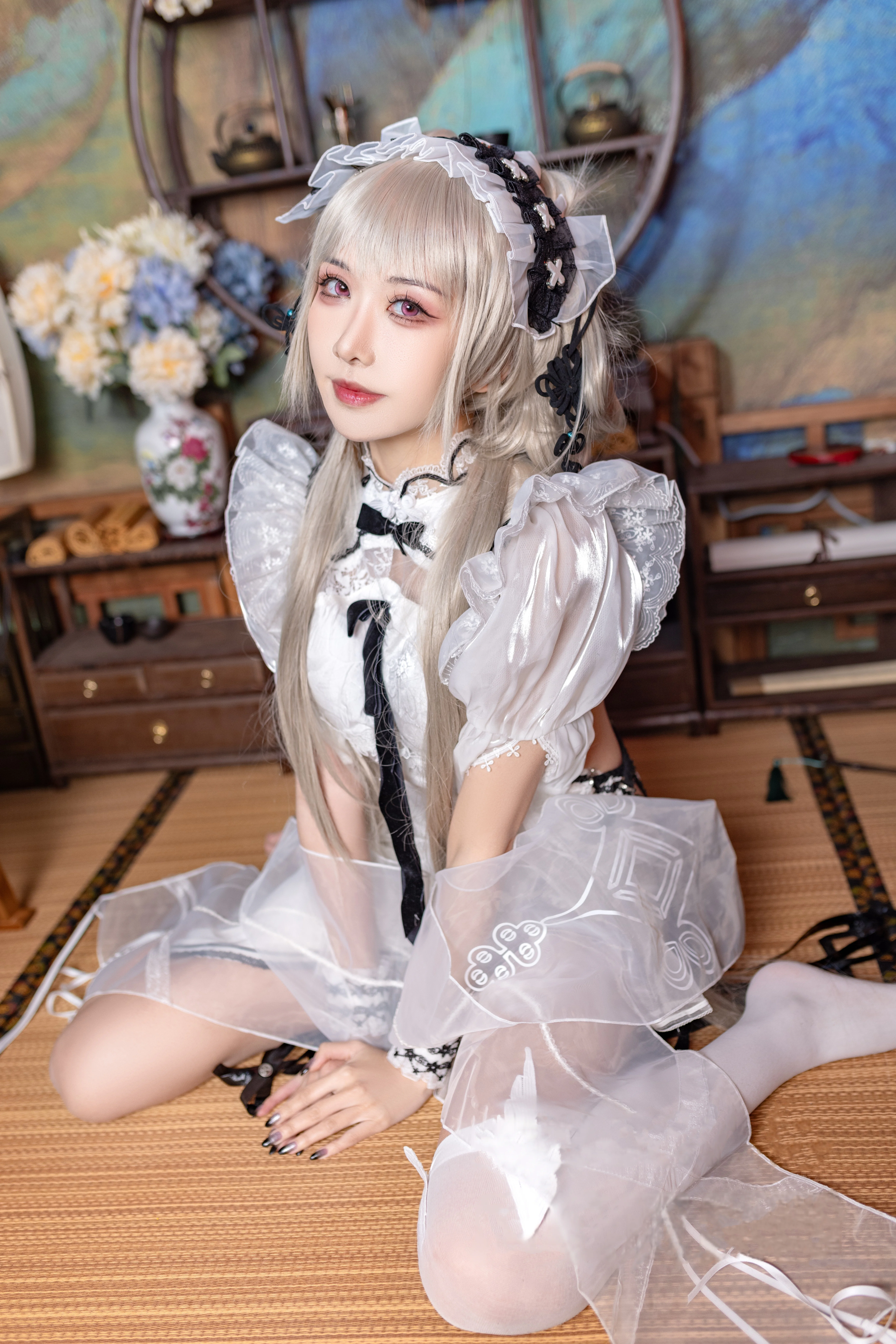 Yuanshaxi Meow Meow Meow - Azure Route tuyệt vời Cheongsam