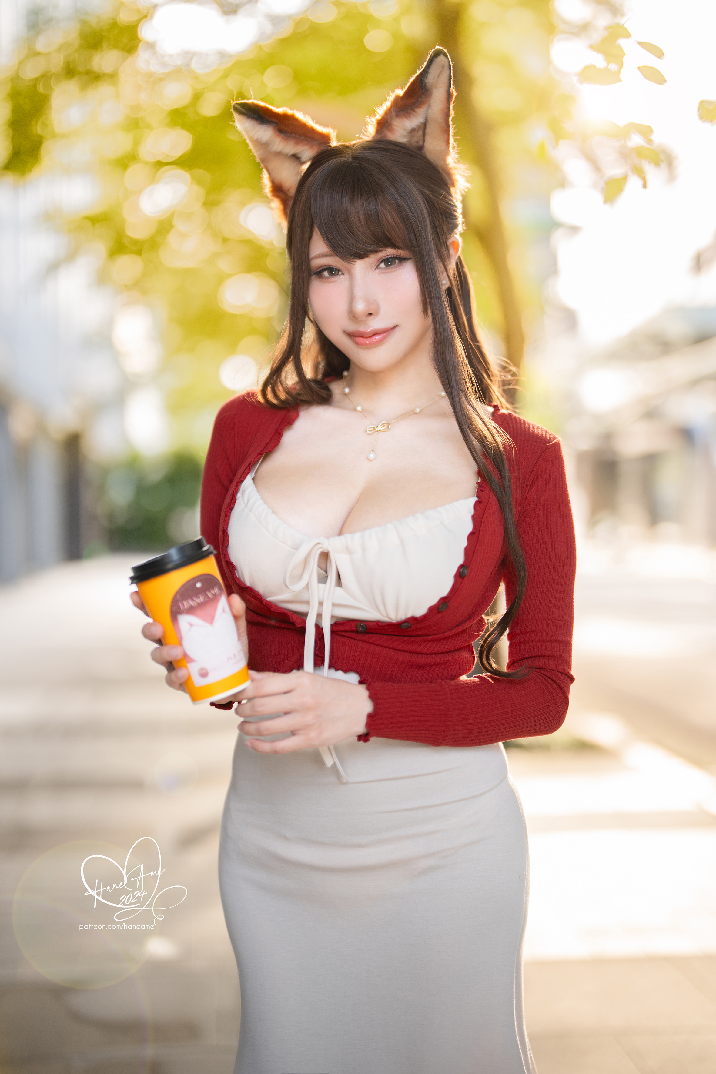 [HANEAME RAIN WAVE] Bản gốc thú cưng bạn gái Autumn Fox Bạn gái cà phê