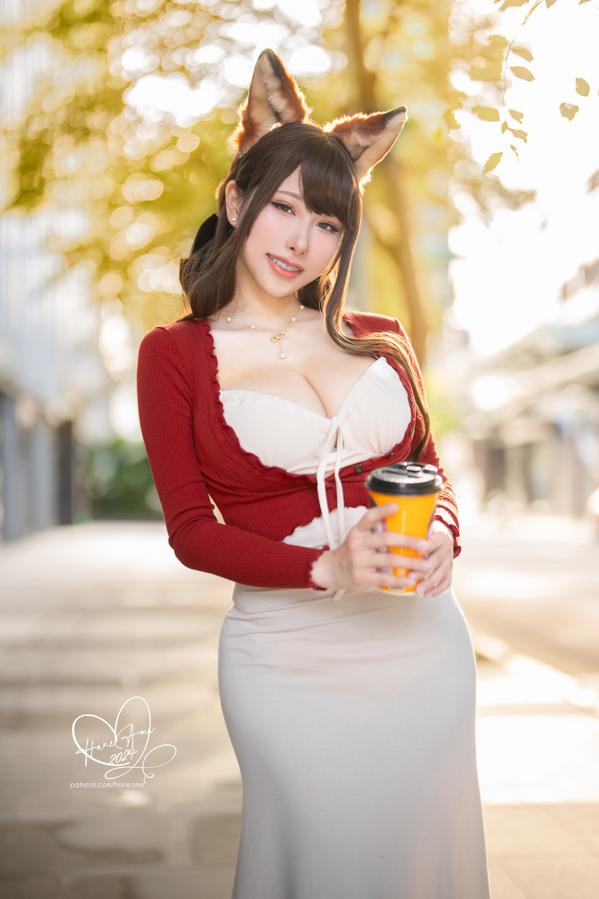 [HANEAME RAIN WAVE] Bản gốc thú cưng bạn gái Autumn Fox Bạn gái cà phê
