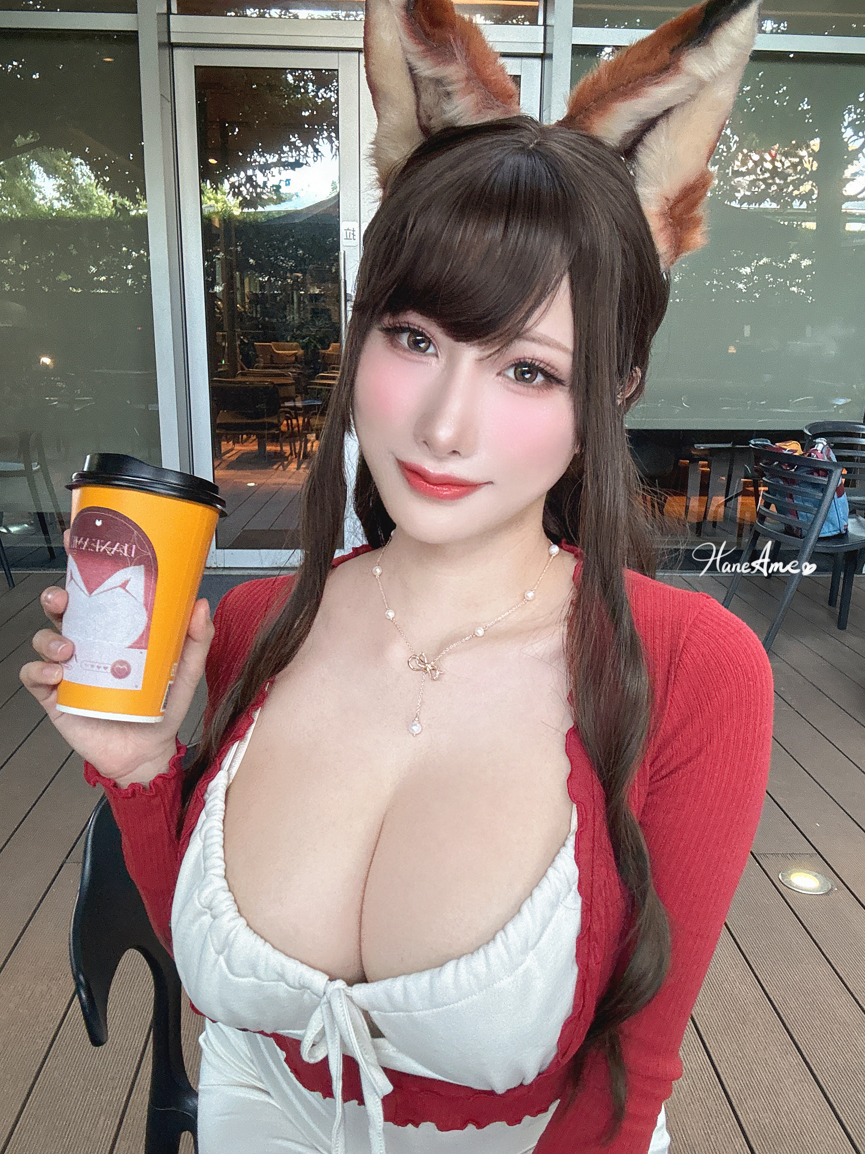 [HANEAME RAIN WAVE] Bản gốc thú cưng bạn gái Autumn Fox Bạn gái cà phê