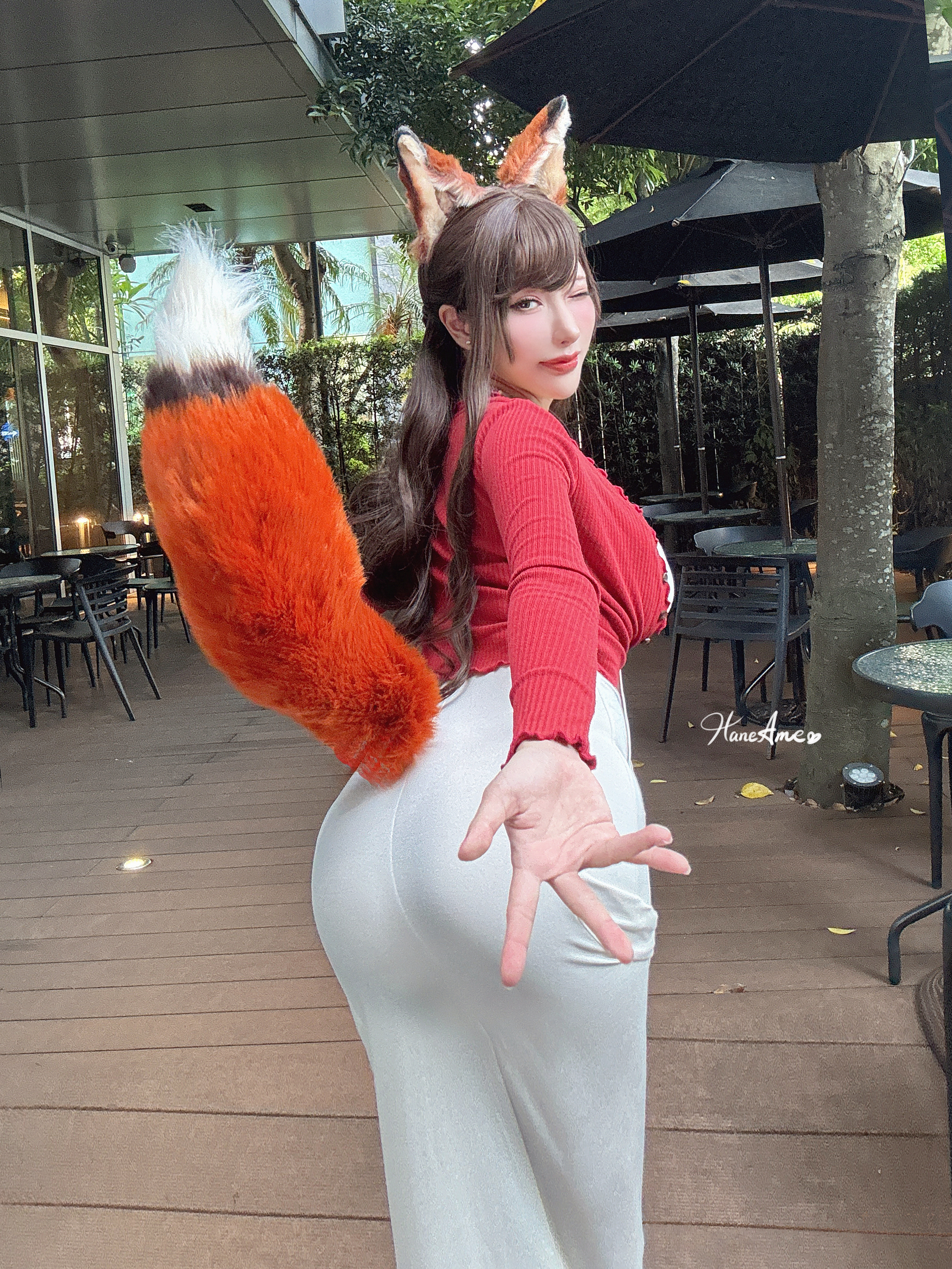 [HANEAME RAIN WAVE] Bản gốc thú cưng bạn gái Autumn Fox Bạn gái cà phê