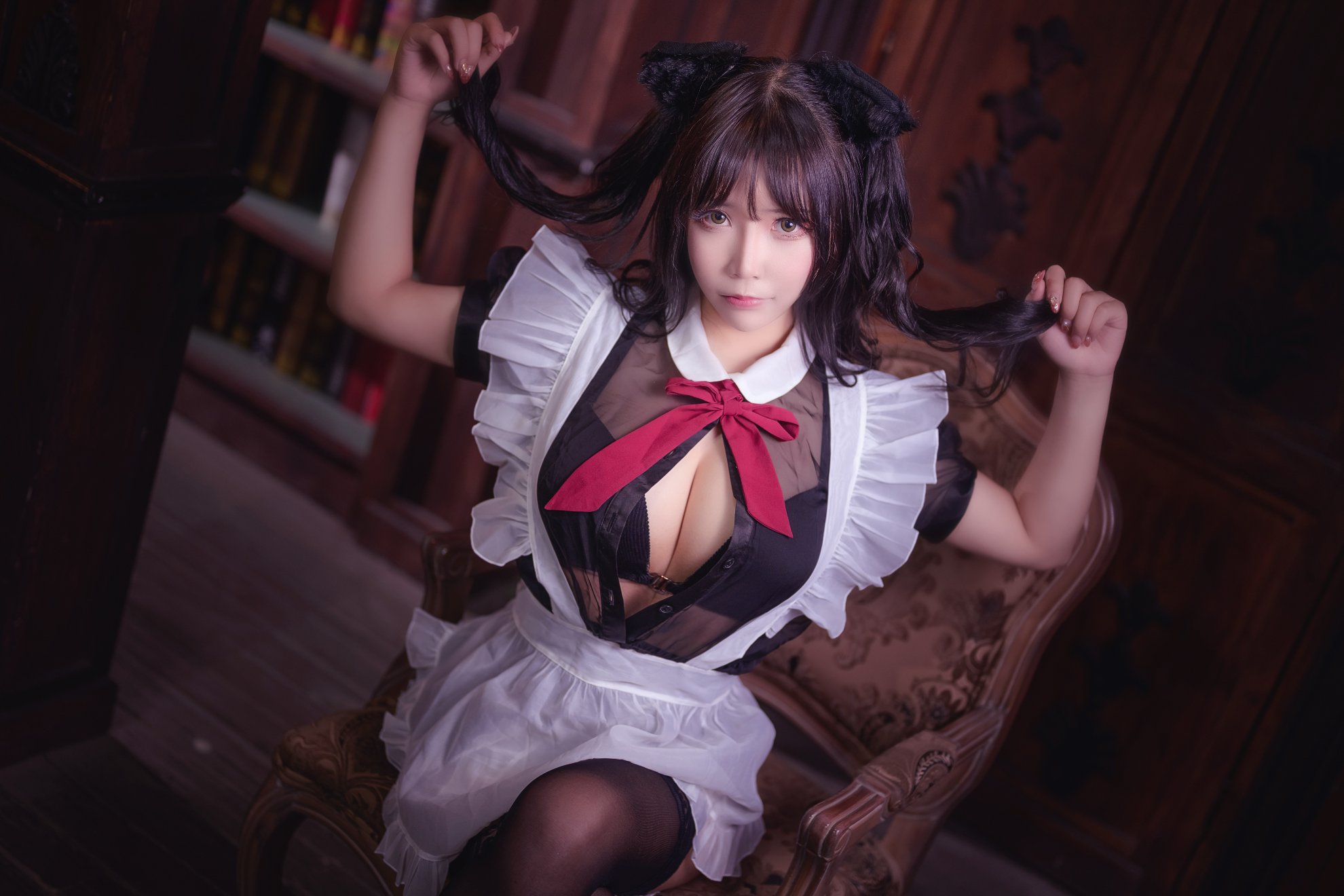 [Take Mo Ziaa] Mũ lụa Black Silk Maid