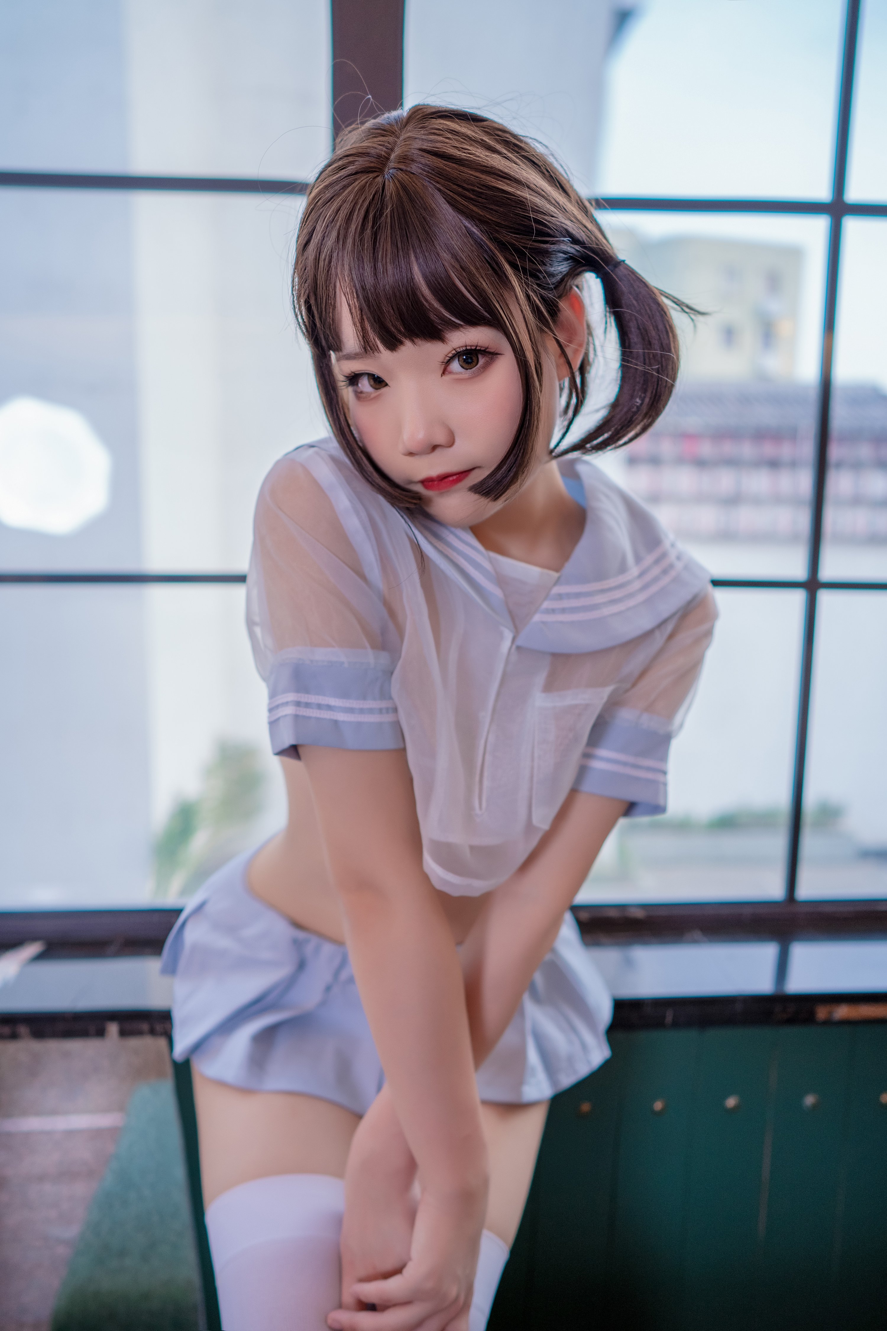 Wang Pang Pang U - Bộ đồ thủy thủ màu xanh trong suốt màu xanh