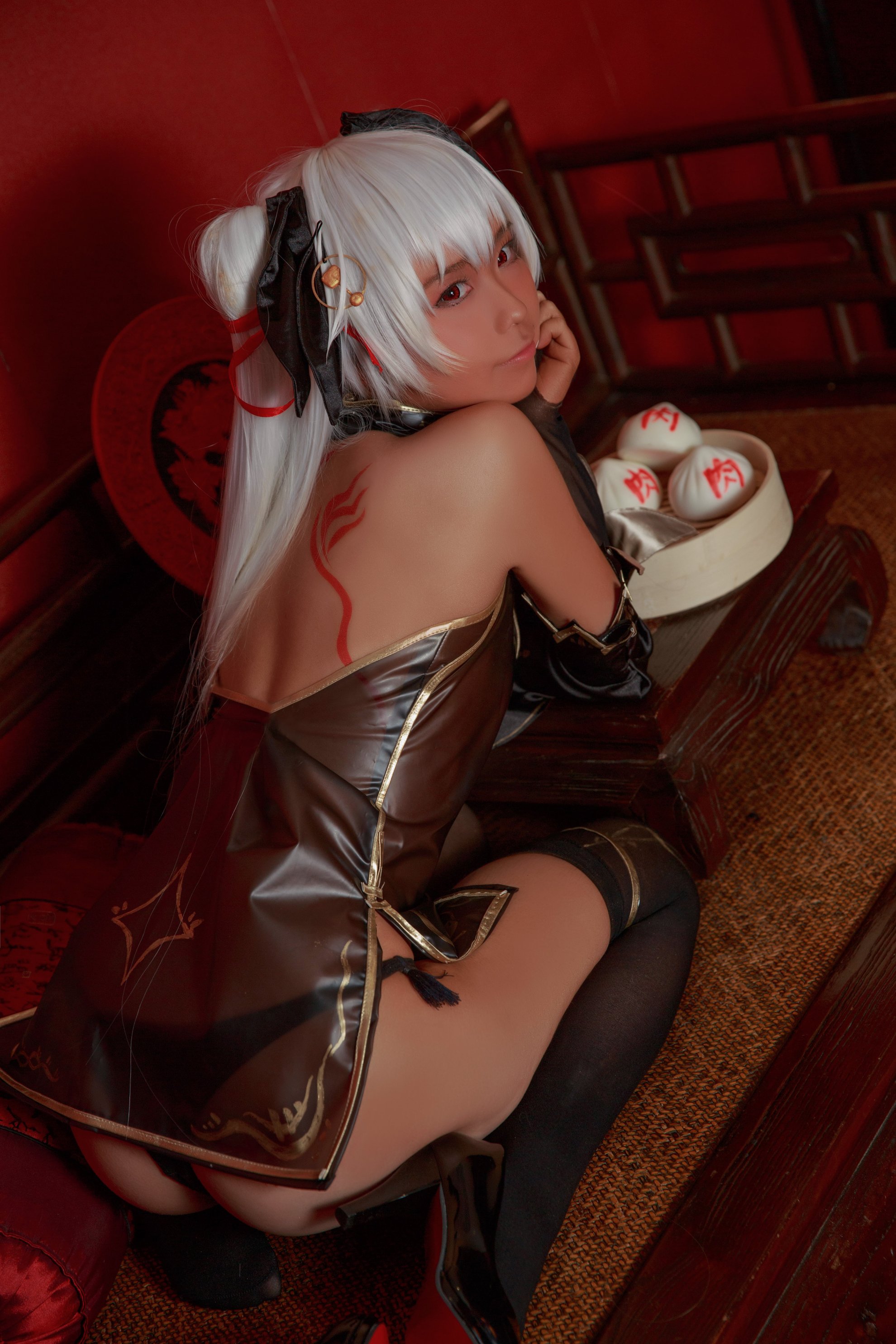 [G44 sẽ không bị thương] Brown Cheongsam