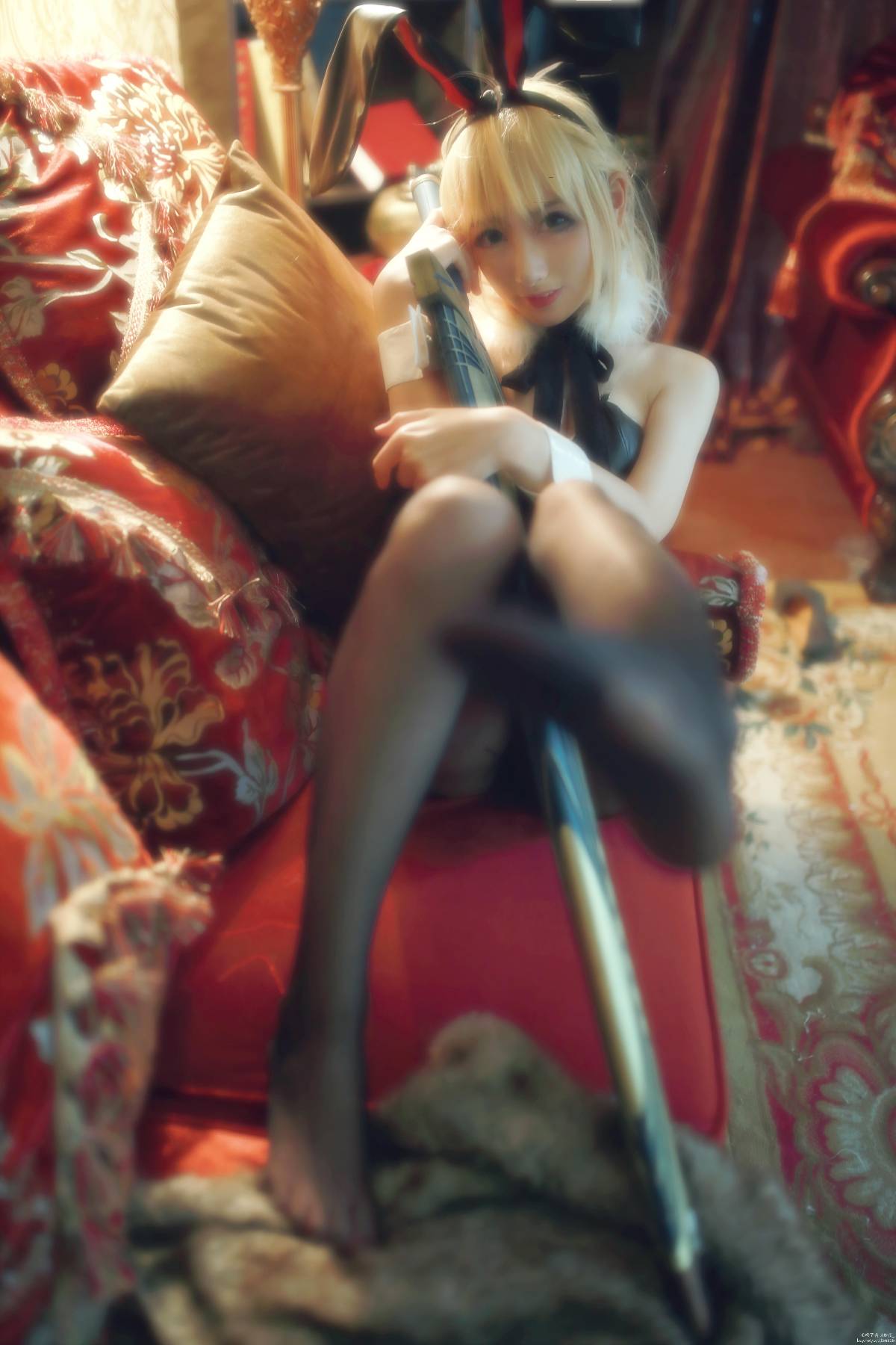 "Order Fategrand Order" Saber Fan Bunny Girl C O S P L A Y