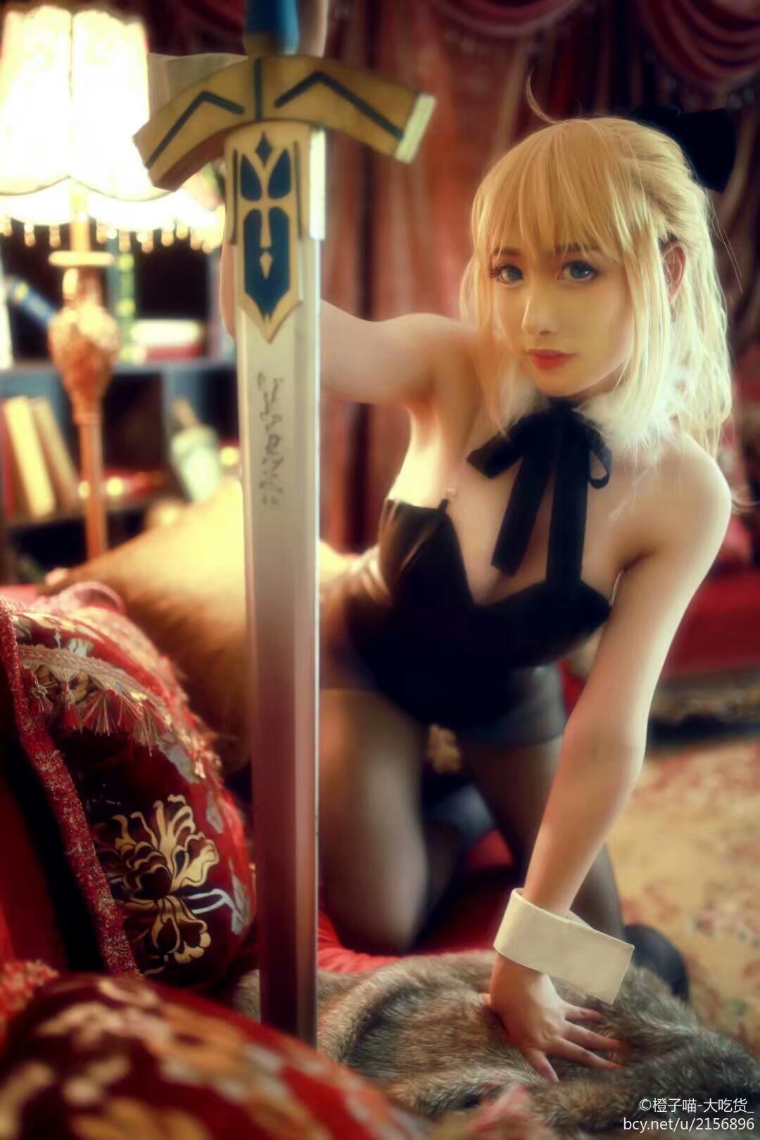 "Order Fategrand Order" Saber Fan Bunny Girl C O S P L A Y