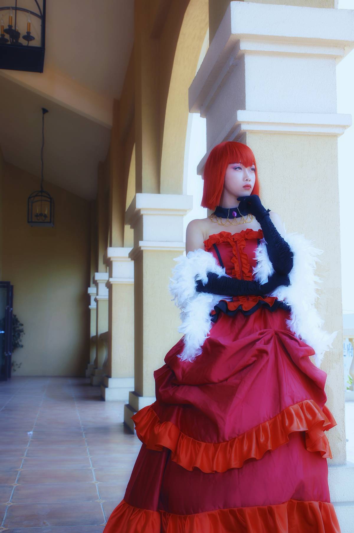 "Đen Deacon" Lady Red Angelina dám c o s p l a y