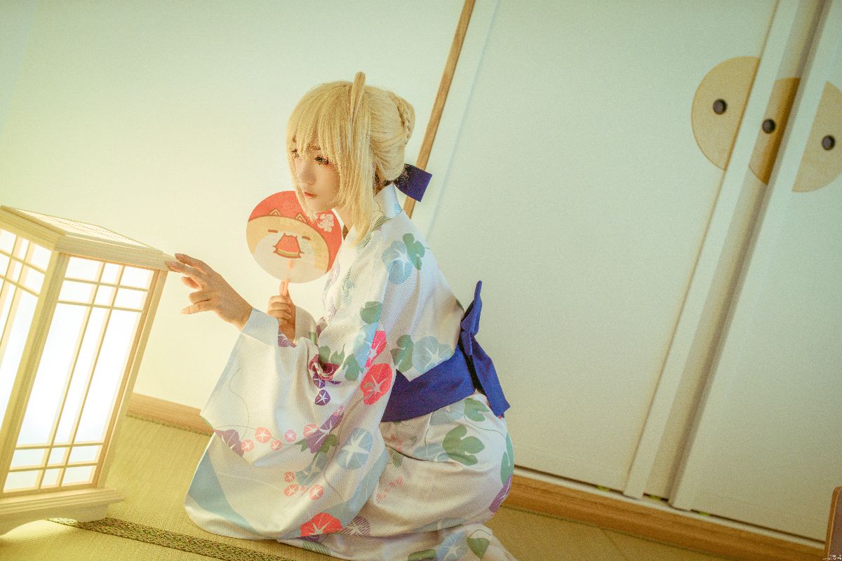"Fate Grand Order" Saber Summer Kimono C O S P L A Y