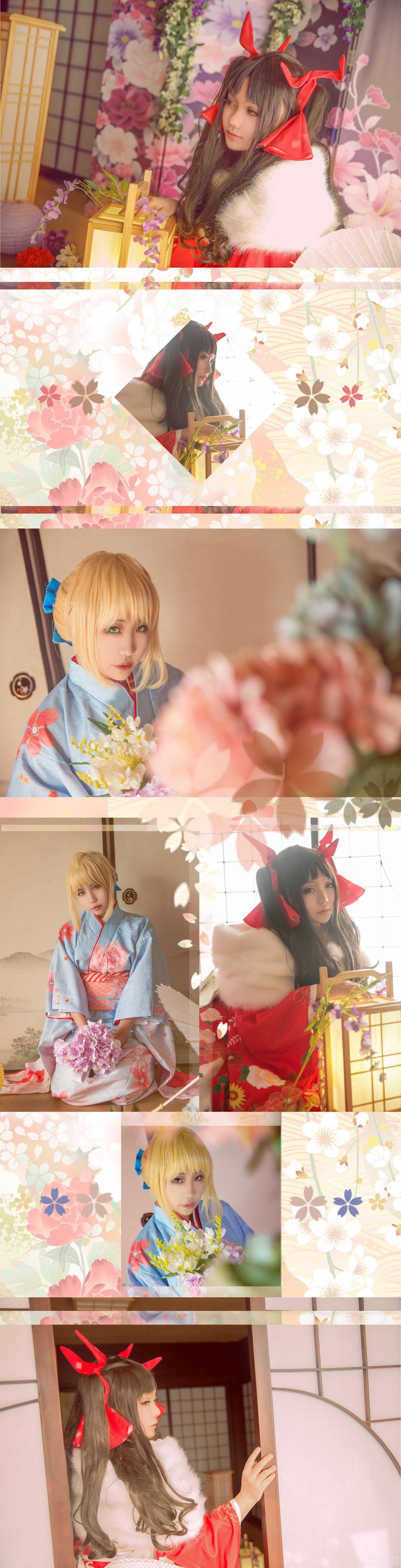 Fate Grand Order: Rin Itsusaka x Saber Cherry Blossoms nở rộ vào mùa xuân c o s p l a y