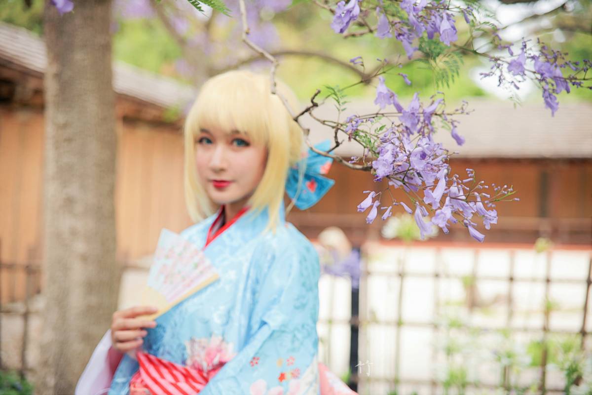"Số phận ở lại đêm" Saber Sunny. ~ Vua Kimono của tôi bức tranh năm mới