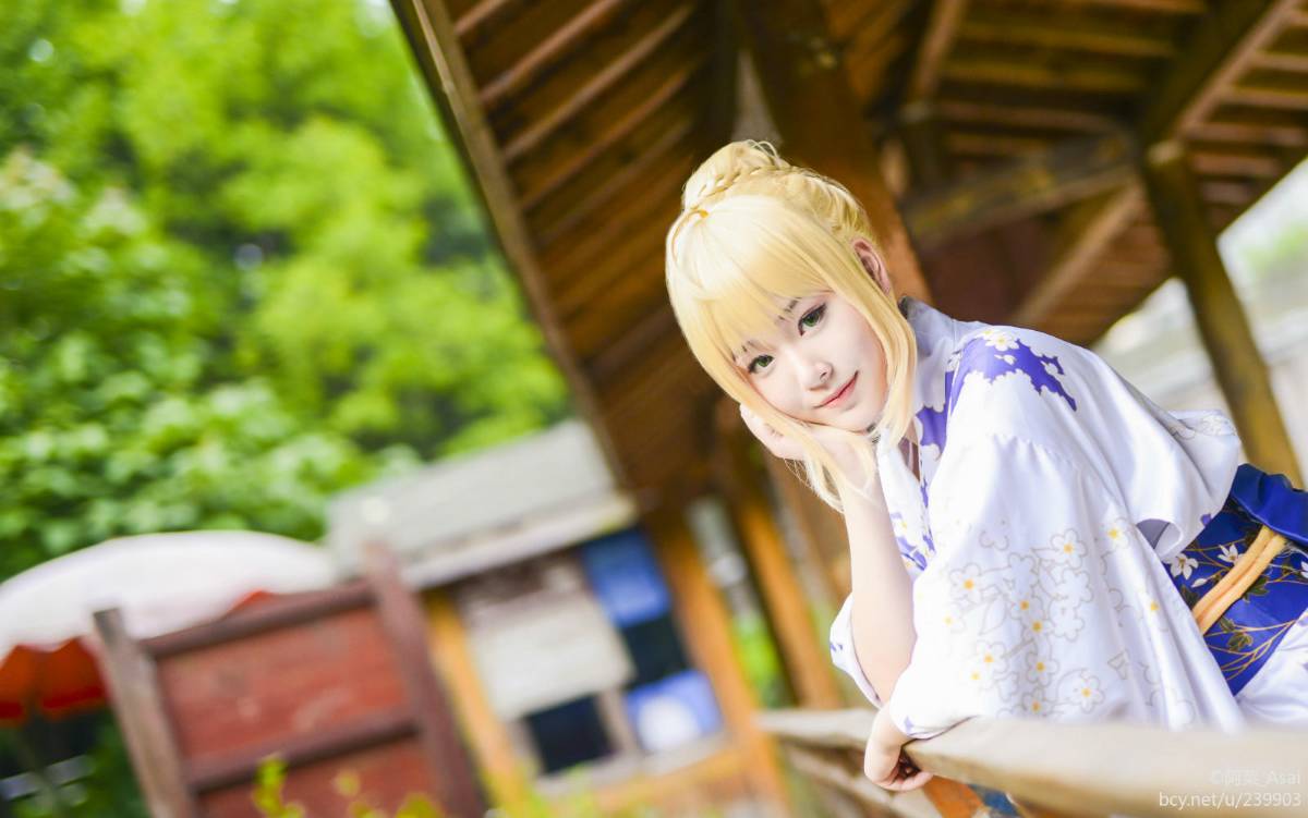 "Night Fatestay Night" Saber Kimono C O S P L A Y