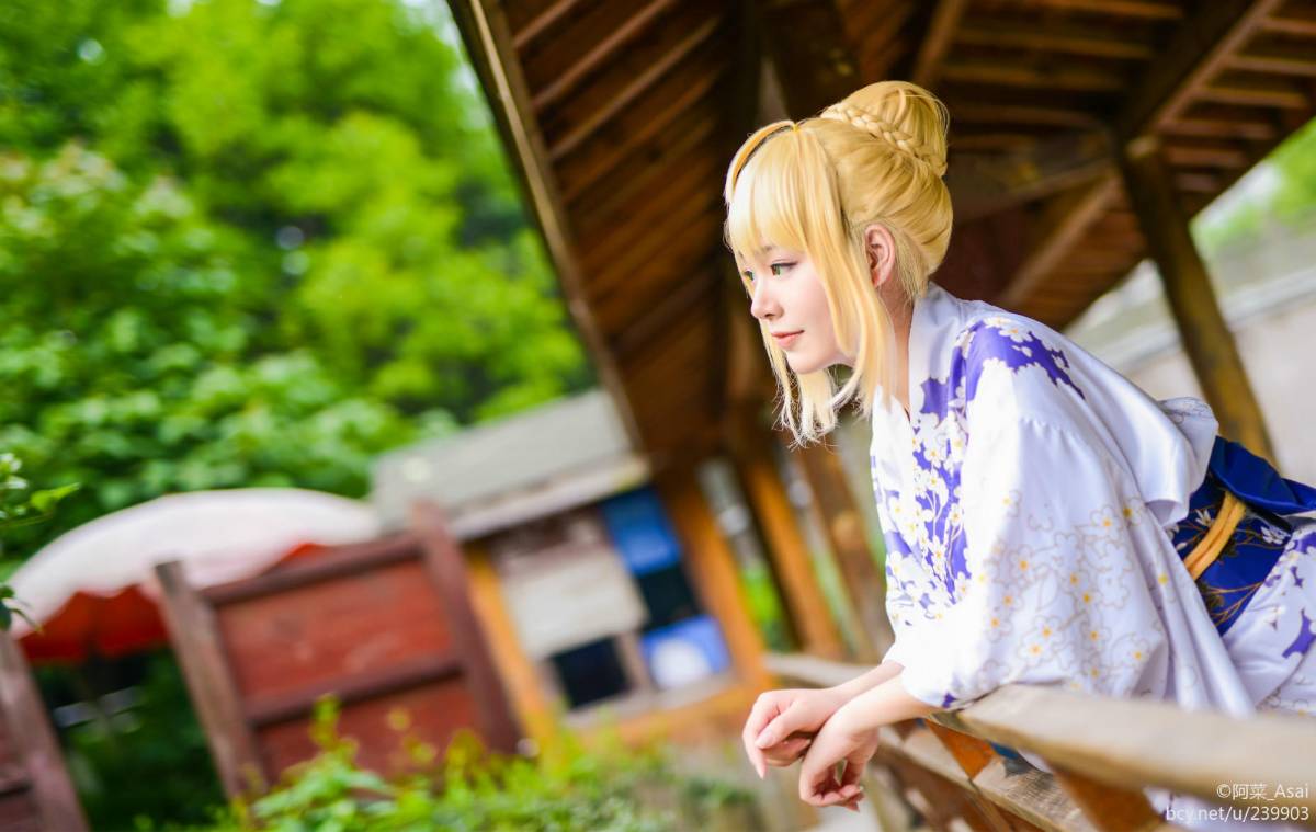 "Night Fatestay Night" Saber Kimono C O S P L A Y