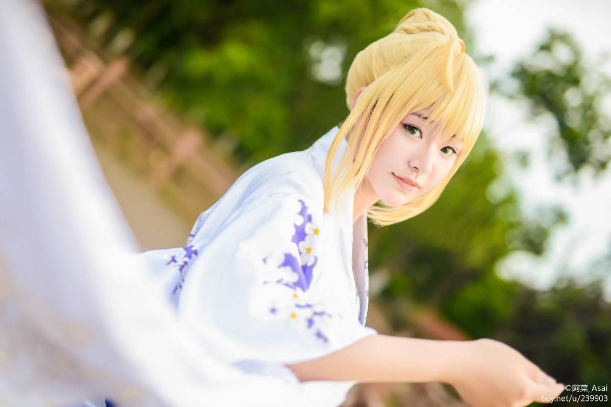 "Night Fatestay Night" Saber Kimono C O S P L A Y