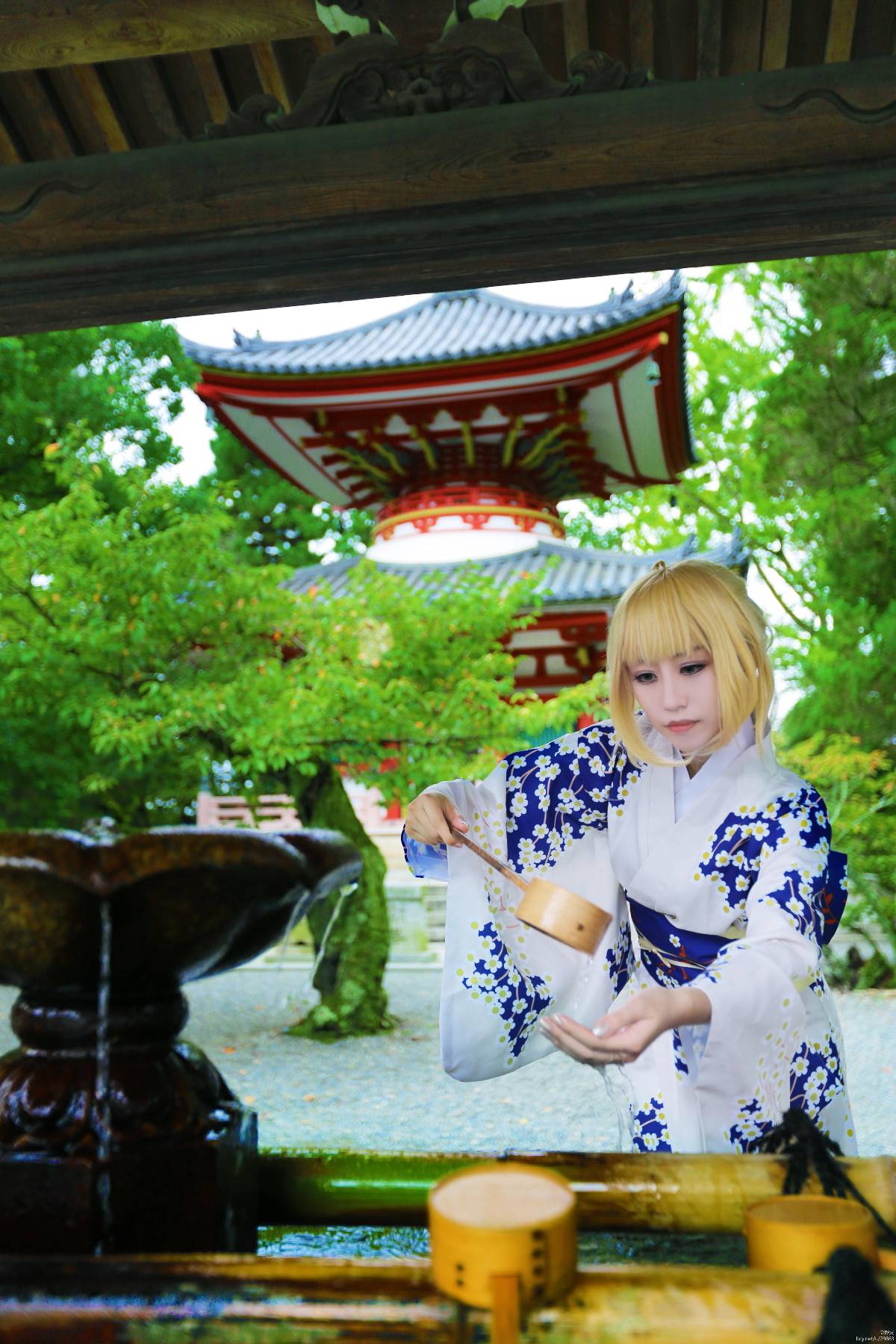 "Night Fatestay Night" Saber Kimono C O S P L A Y