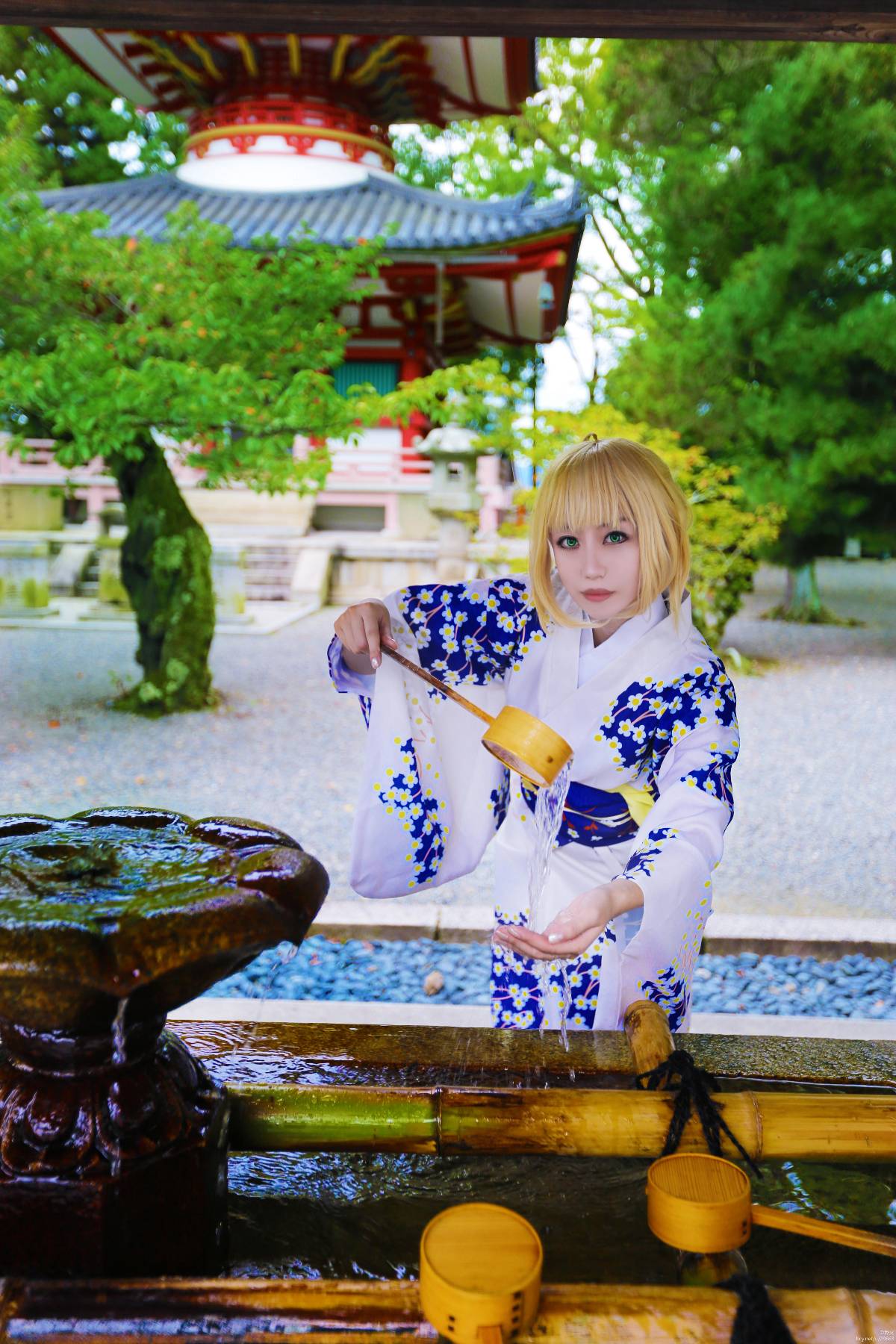 "Night Fatestay Night" Saber Kimono C O S P L A Y