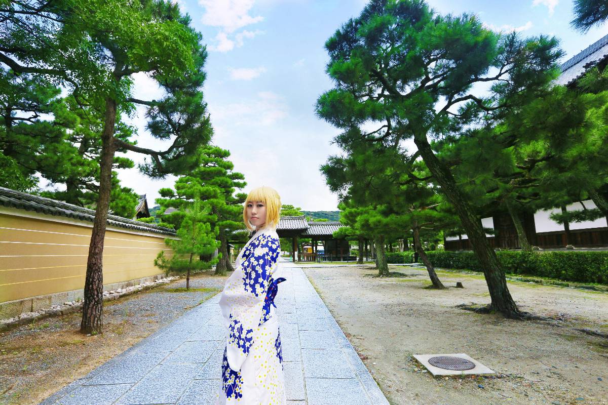 "Night Fatestay Night" Saber Kimono C O S P L A Y