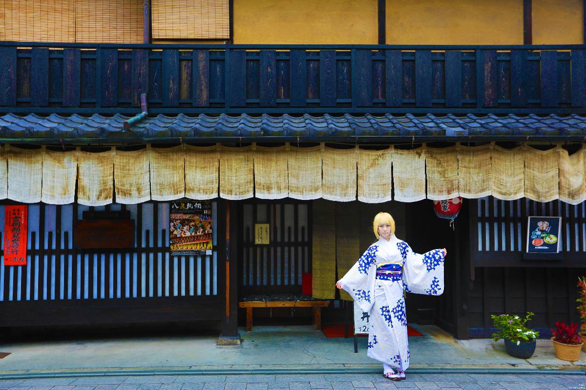 "Night Fatestay Night" Saber Kimono C O S P L A Y