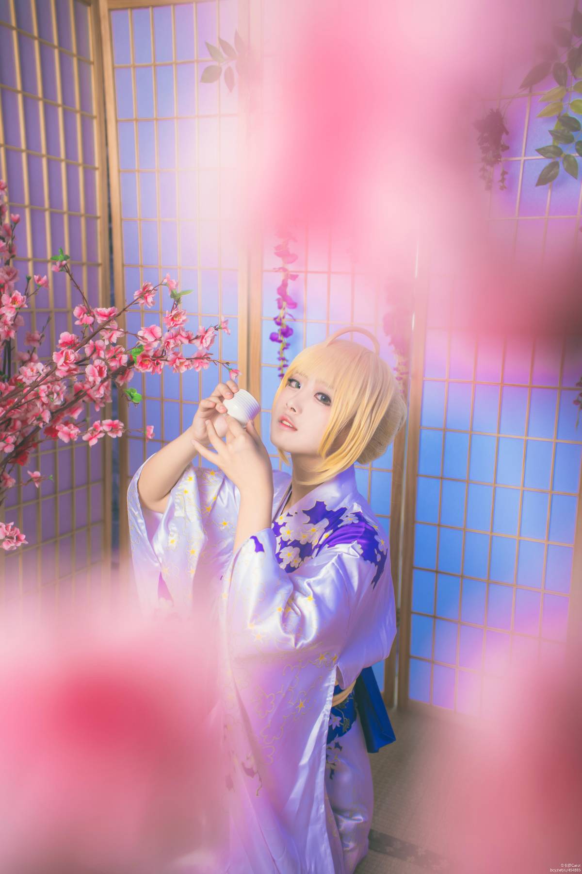 "Night Fatestay Night" Saber Kimono C O S P L A Y