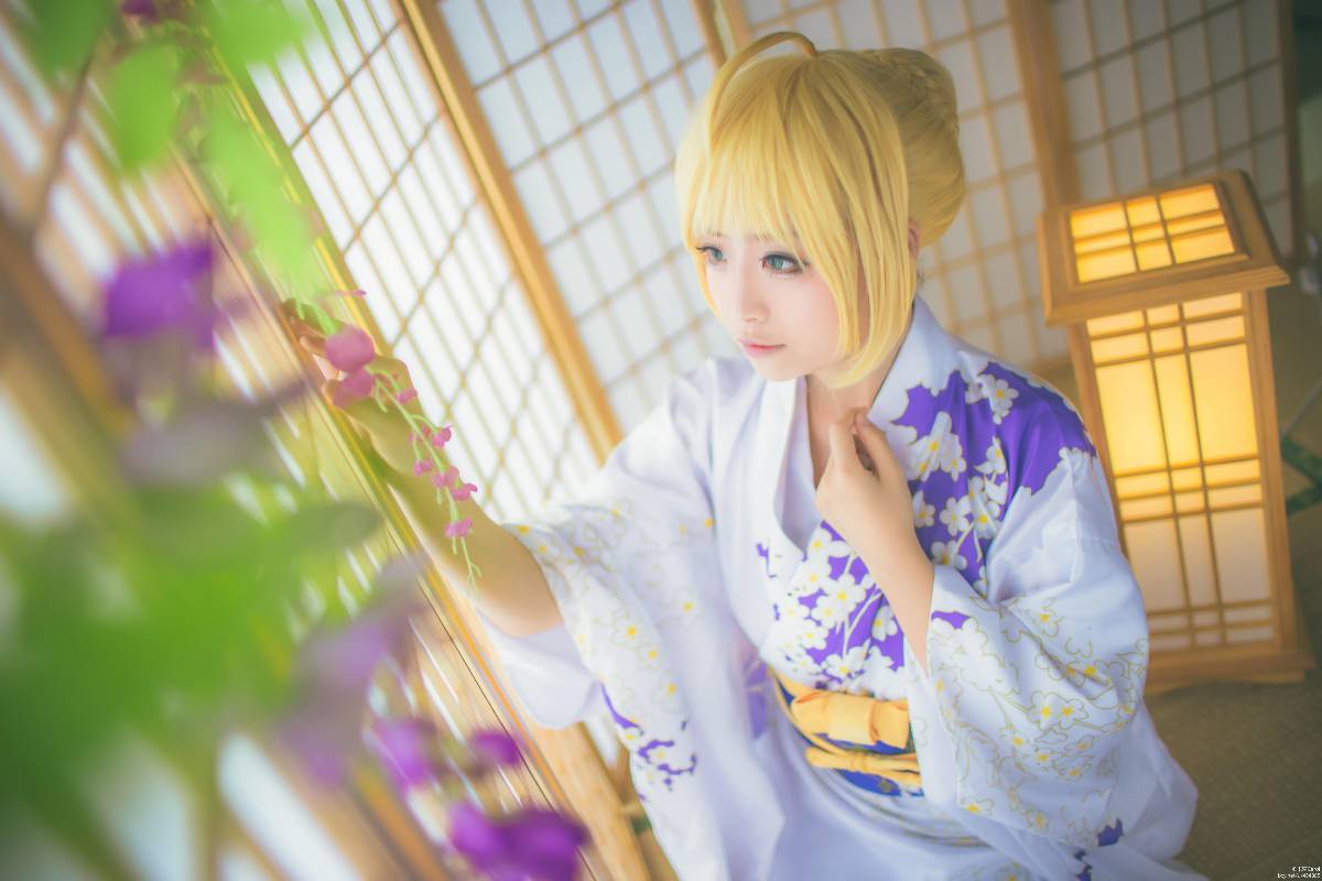 "Night Fatestay Night" Saber Kimono C O S P L A Y