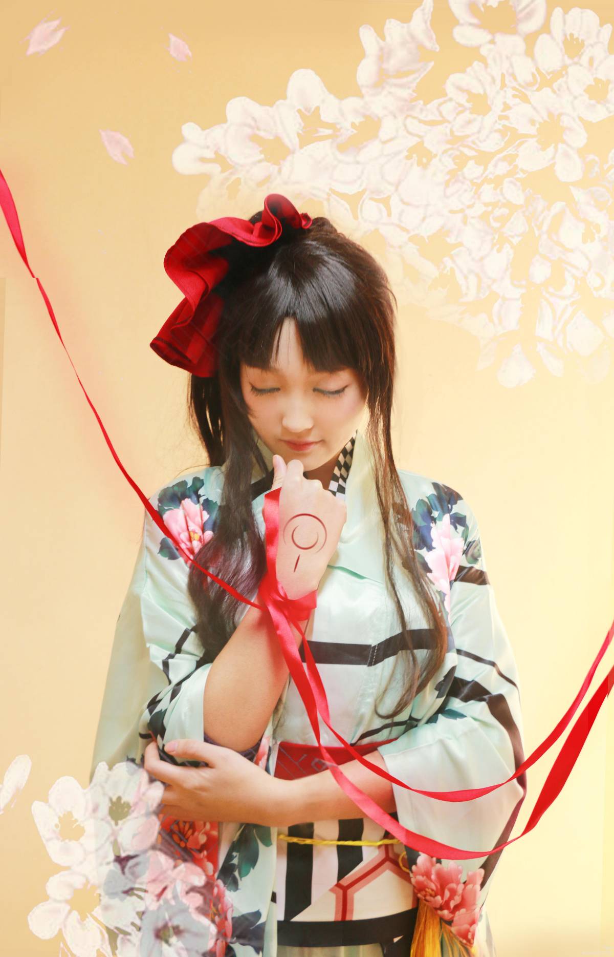 "Số phận dài đêm ubw" Tosaka rin Kimono c o s p l a y