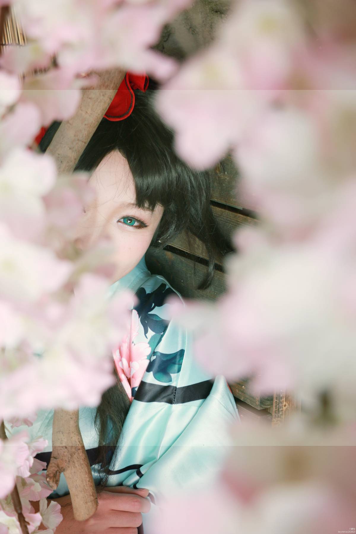 "Số phận dài đêm ubw" Tosaka rin Kimono c o s p l a y