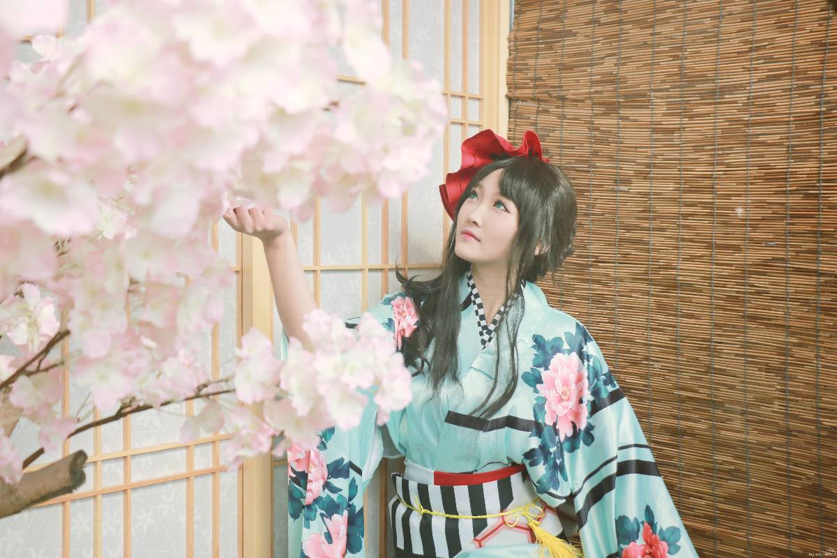 "Số phận dài đêm ubw" Tosaka rin Kimono c o s p l a y