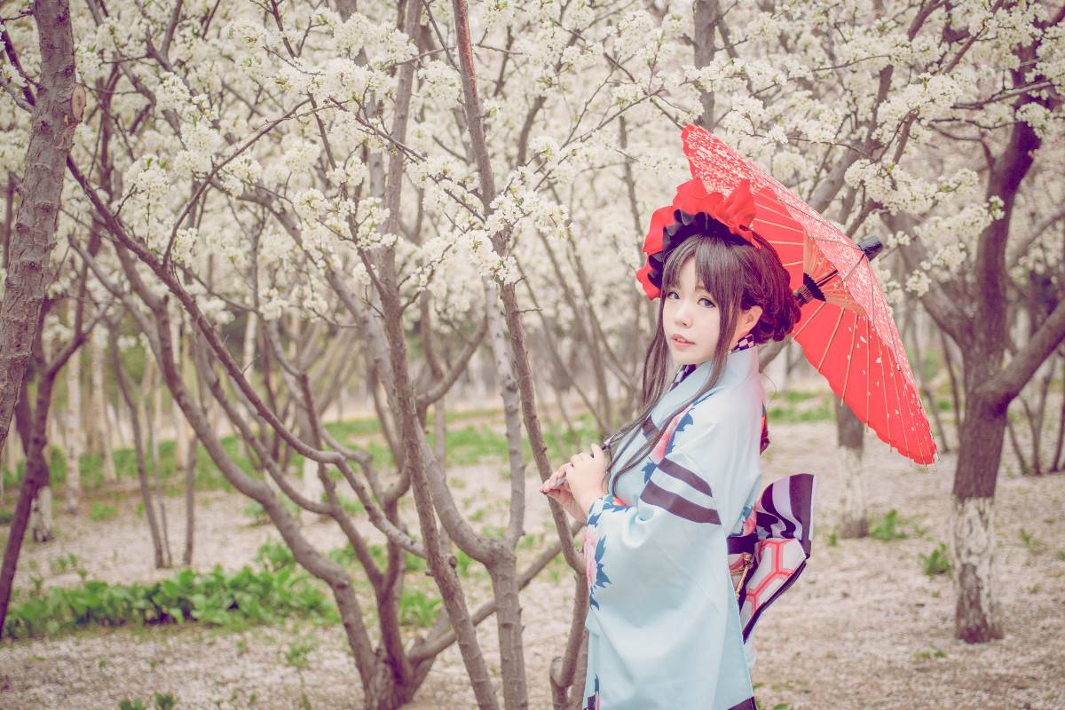 "Số phận dài đêm ubw" Tosaka rin Kimono c o s p l a y